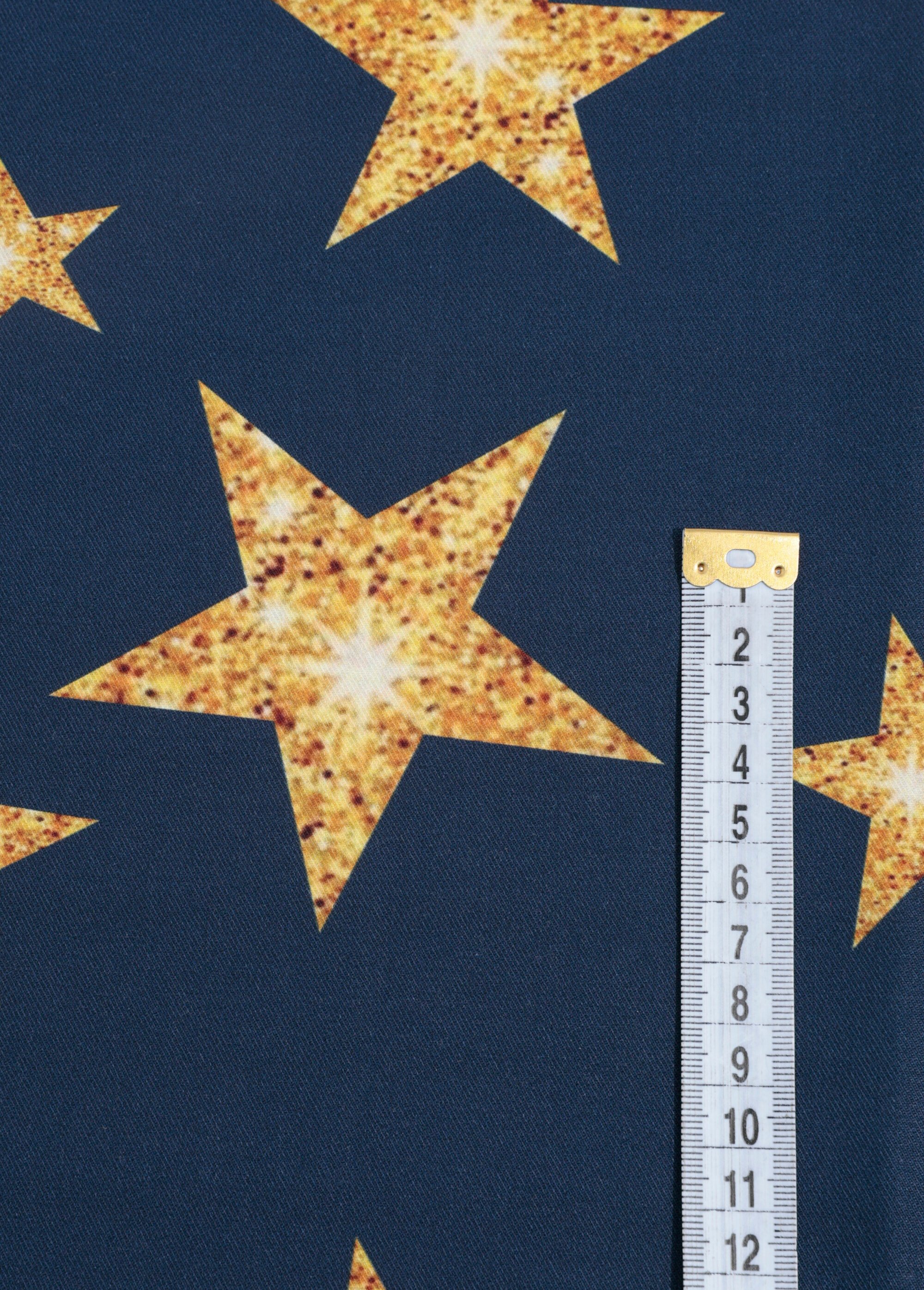 Coupon tissu déco étoiles dorées JAUNE COT96829-14 DE1