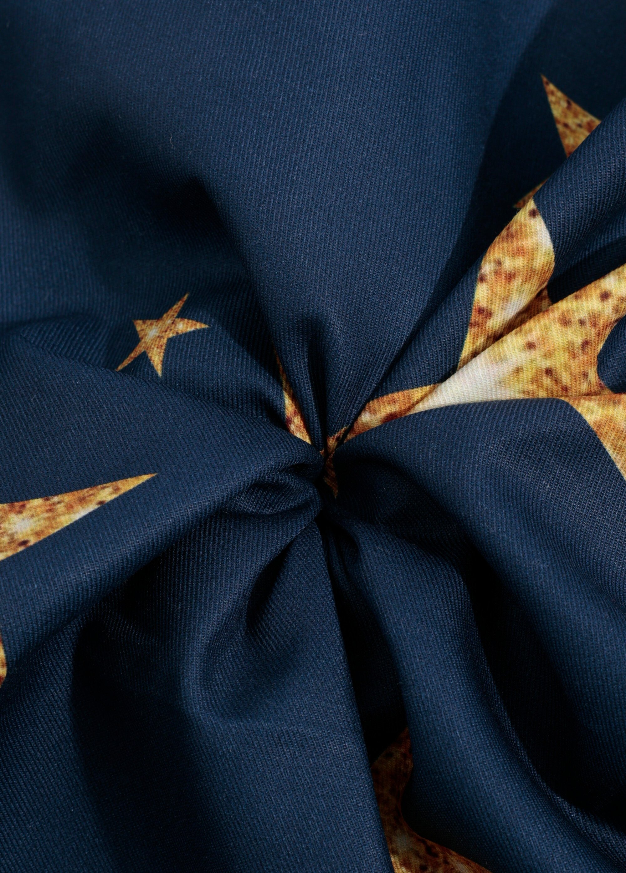 Coupon tissu déco étoiles dorées JAUNE COT96829-14 FA1