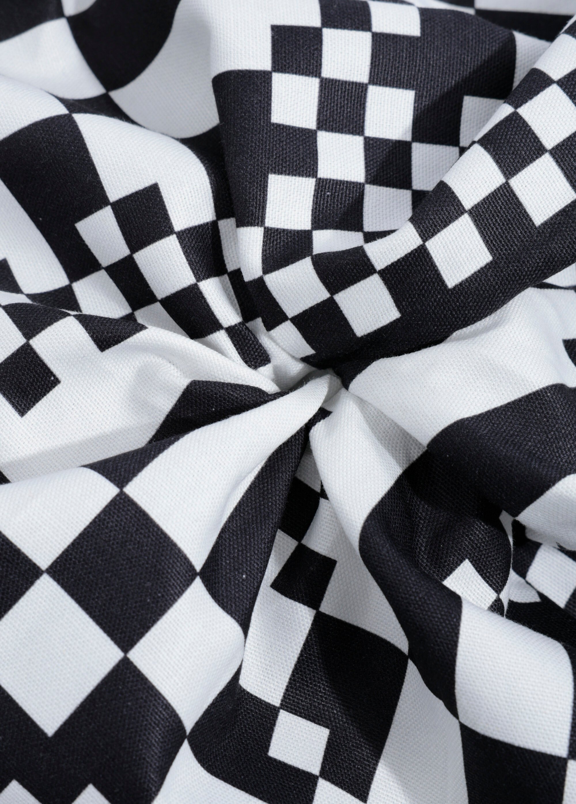 Coupon tissu noir et blanc, thème pixels BLANC COT96829-15 FA1