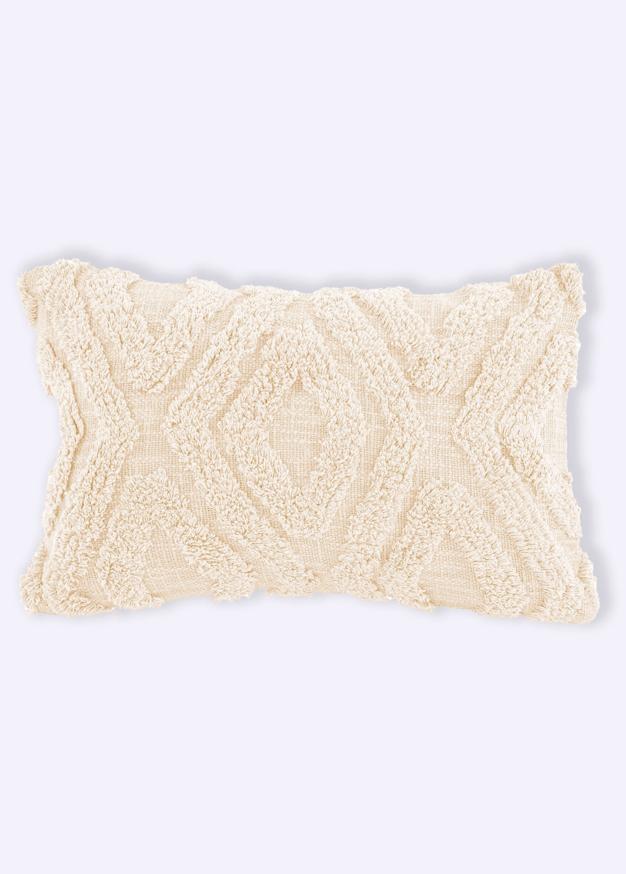 Coussin déco, motif en relief losanges