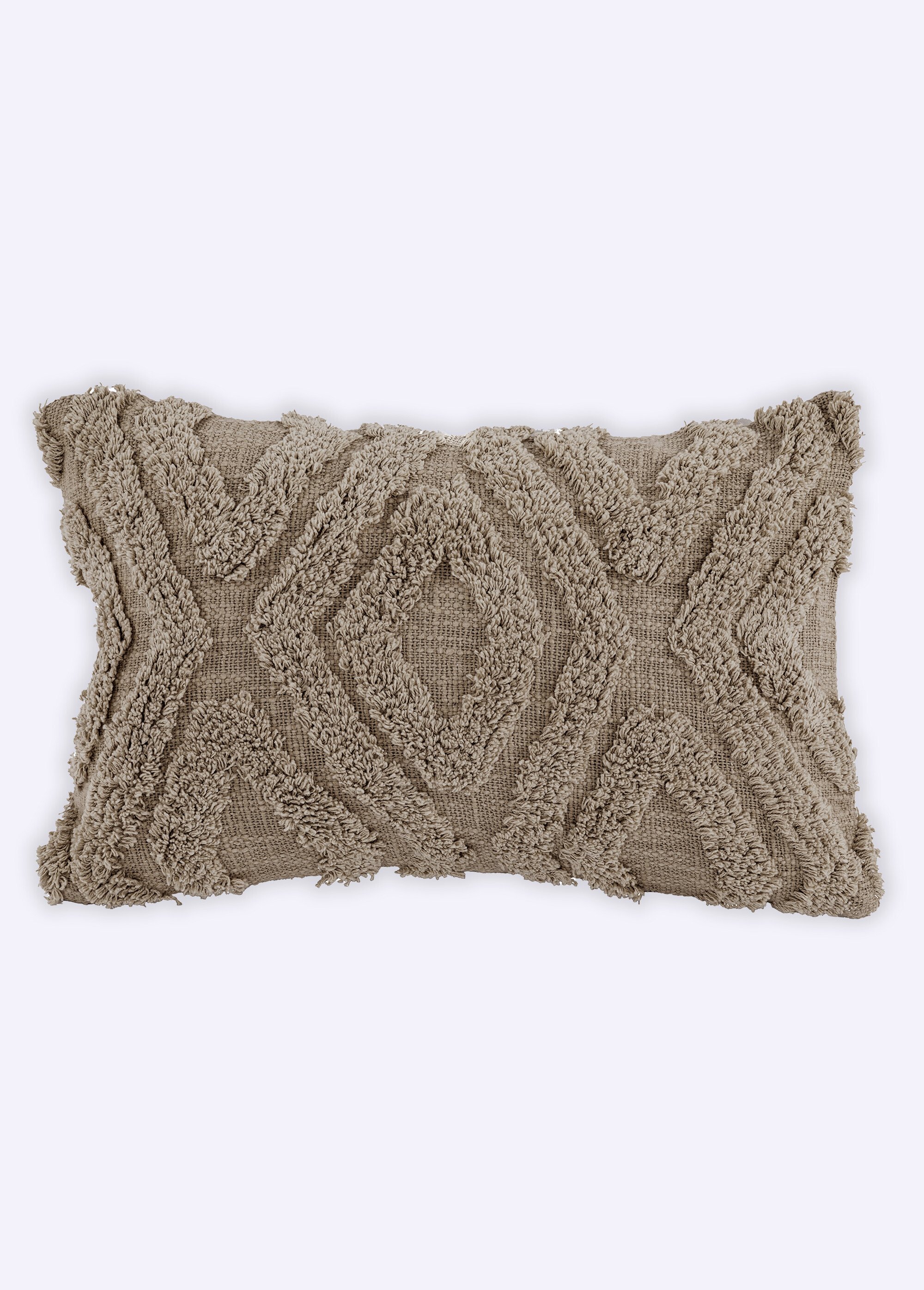 Coussin déco, motif en relief losanges