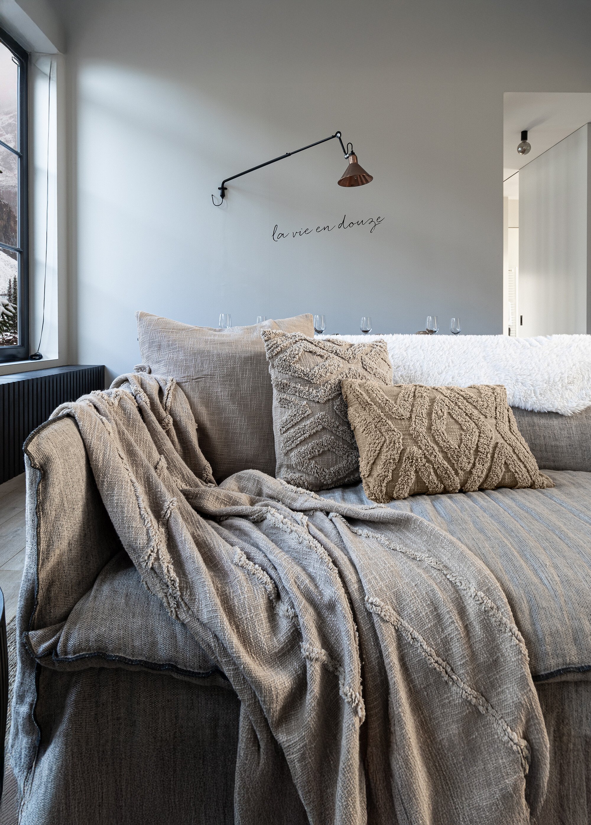 Coussin déco, motif en relief losanges Marron TIS-SAHARA SI1