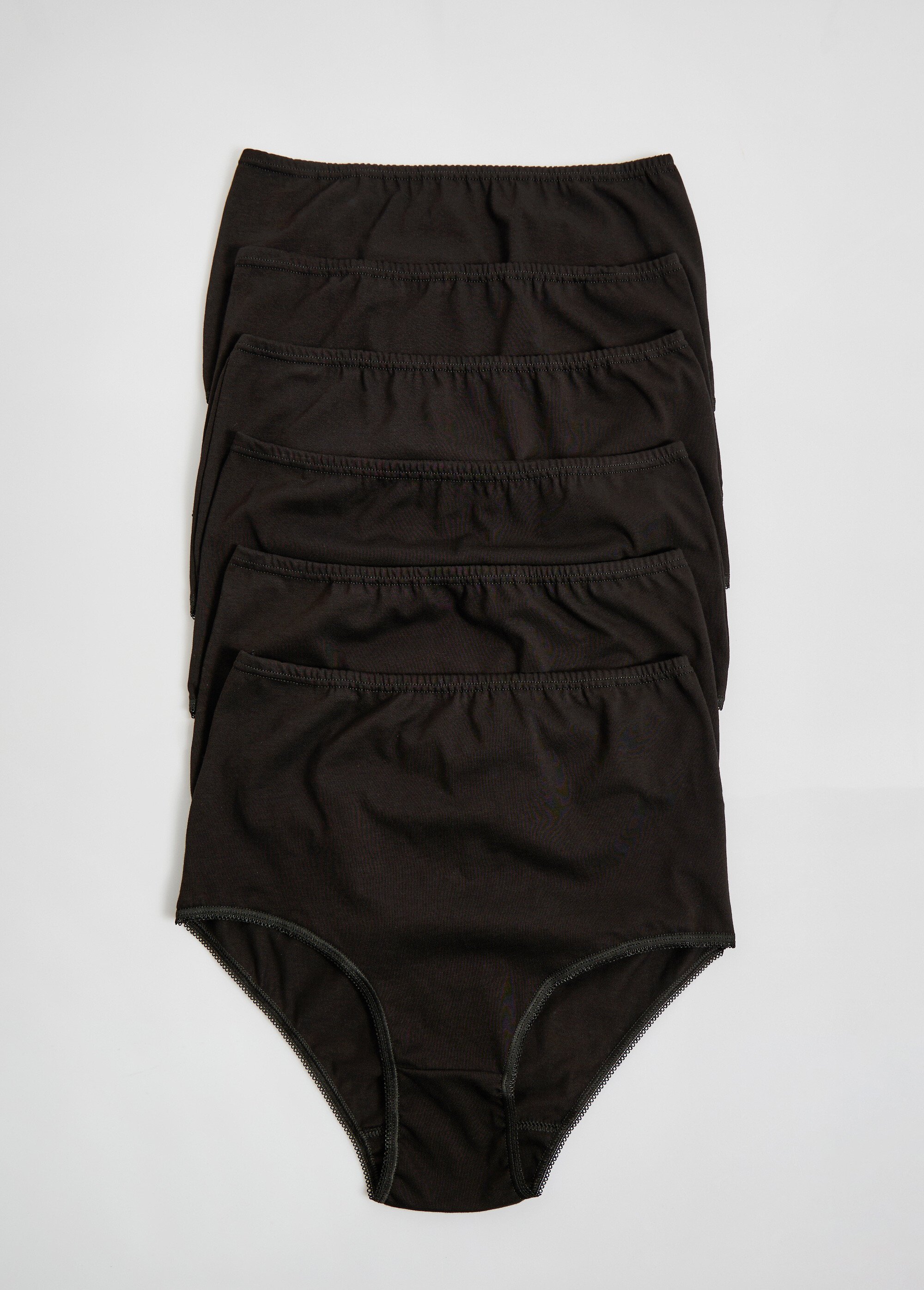 Culotte taille haute coton - lot de 6 Femme Noir DEVERIA AP1