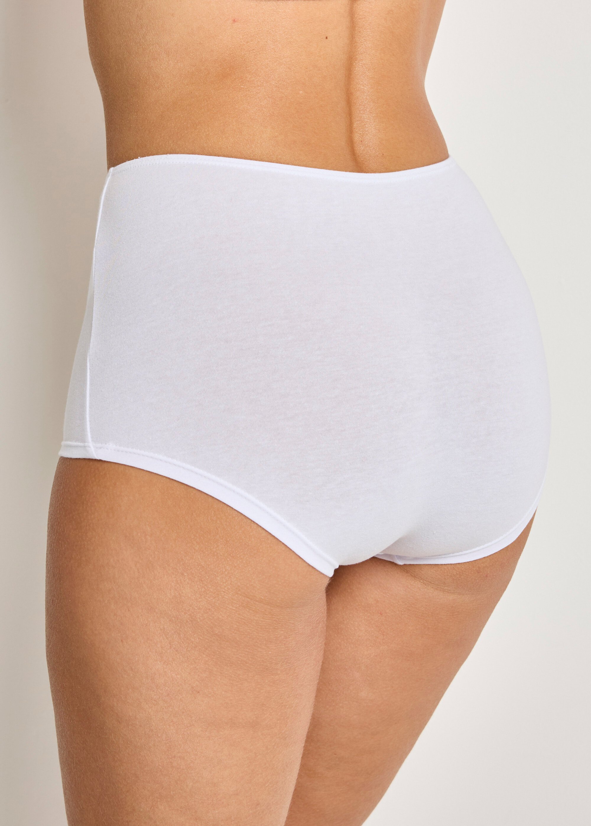 Culotte taille haute maxi coton stretch - lot de 3 Femme Blanc DIDEAU DO1