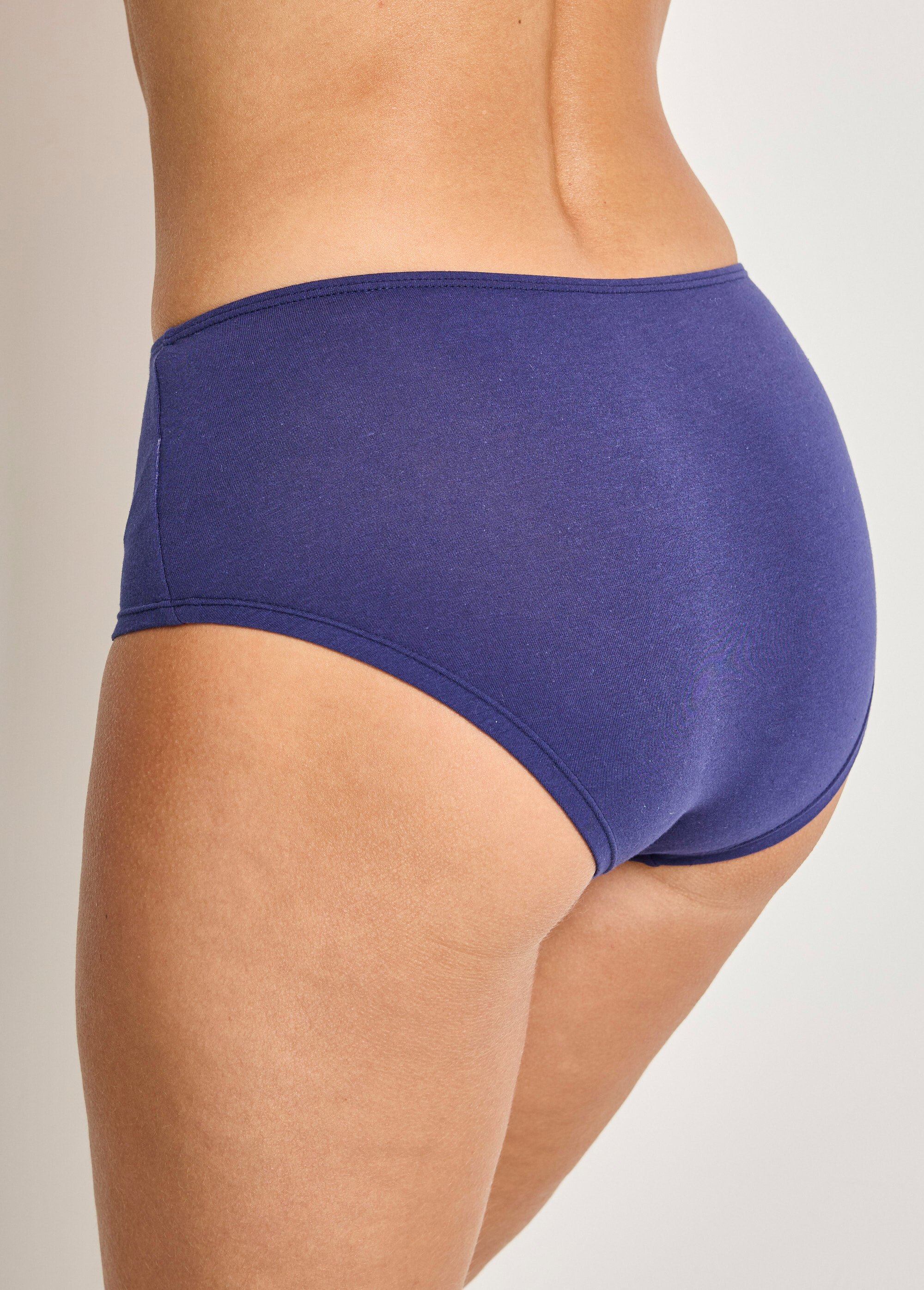 Culotte taille haute midi coton stretch - lot de 3 Femme Bleu DIDYME DO2