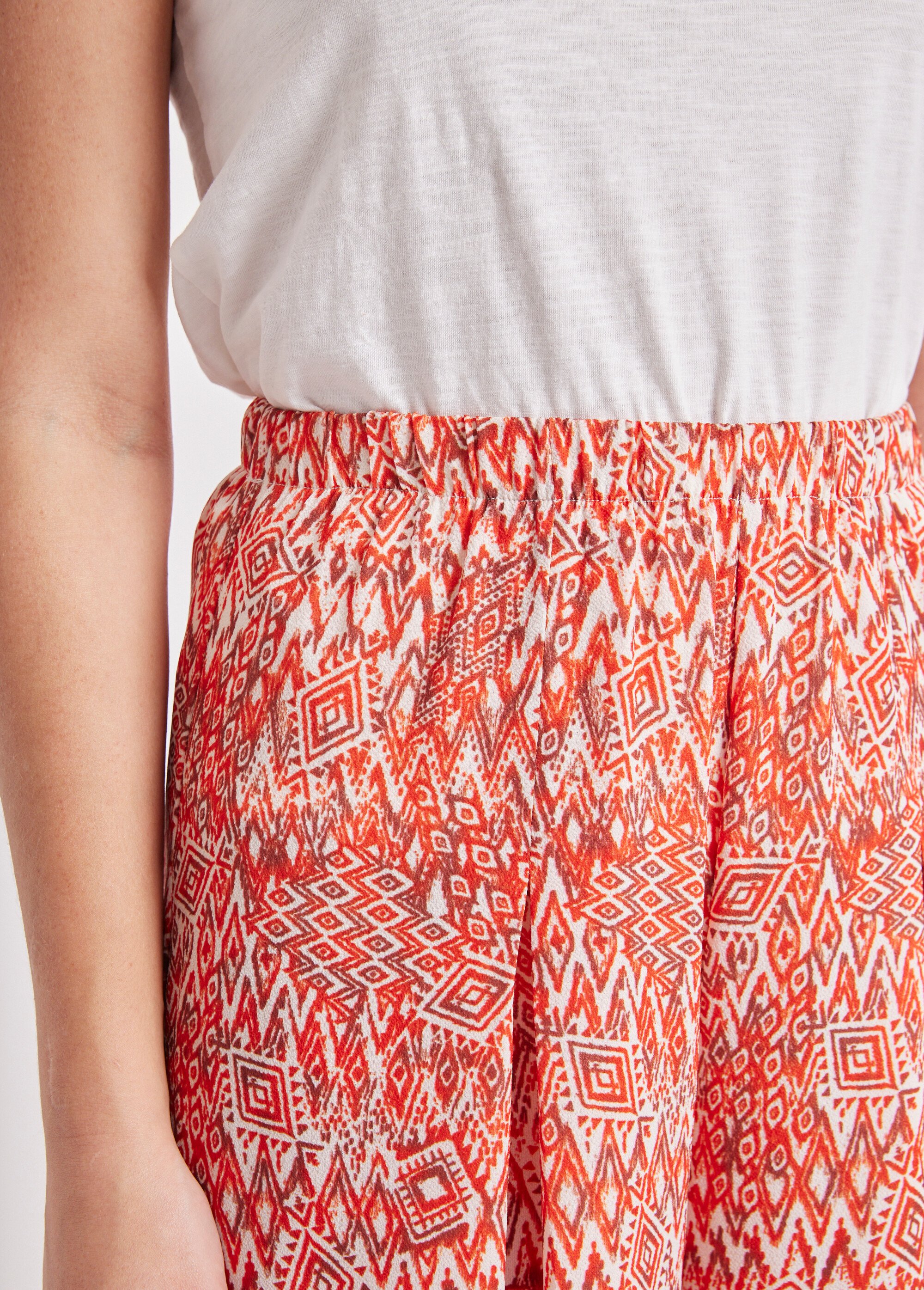 Jupe-culotte taille élastiquée ample Femme Orange LIMON DE2