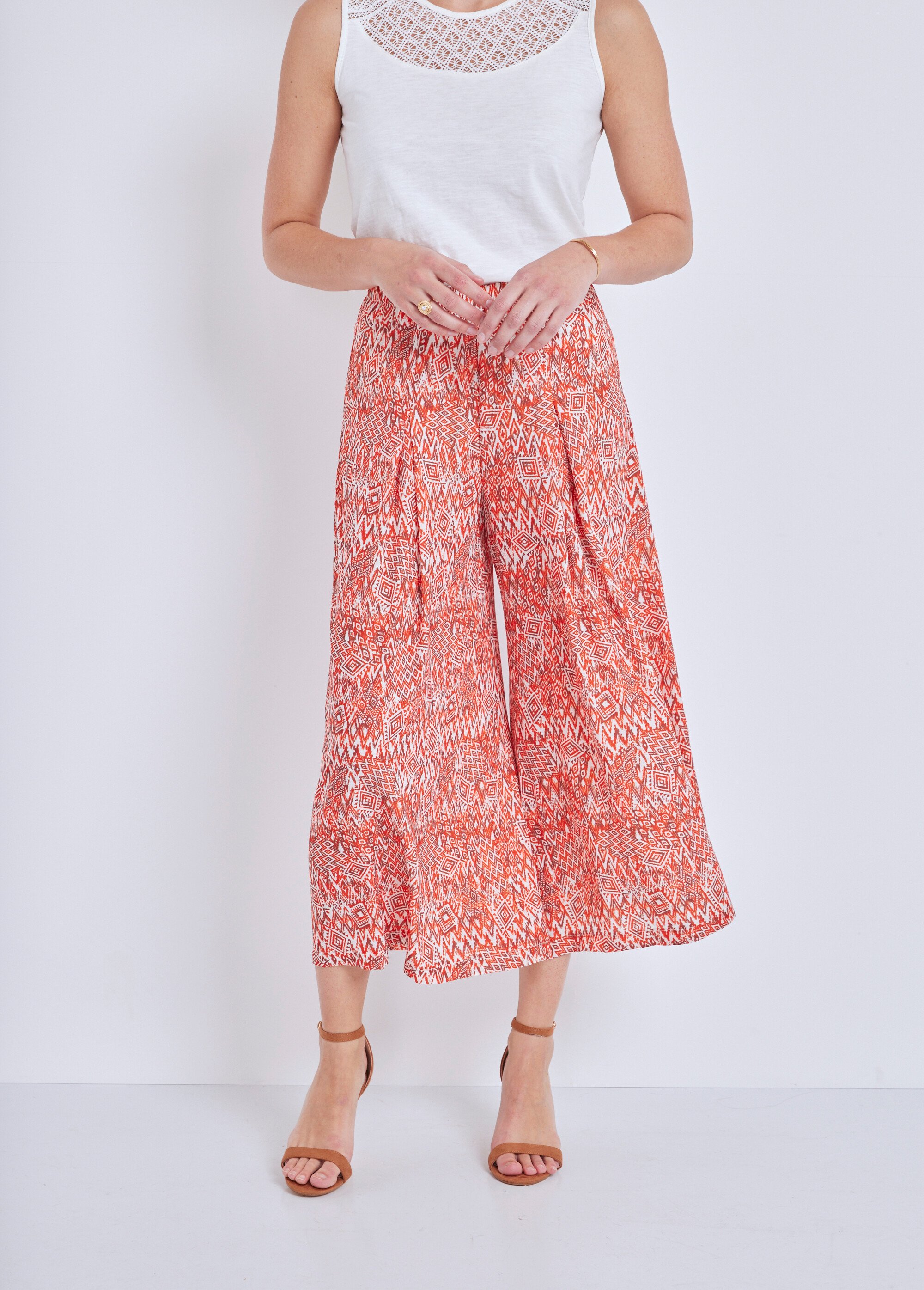 Jupe-culotte taille élastiquée ample
