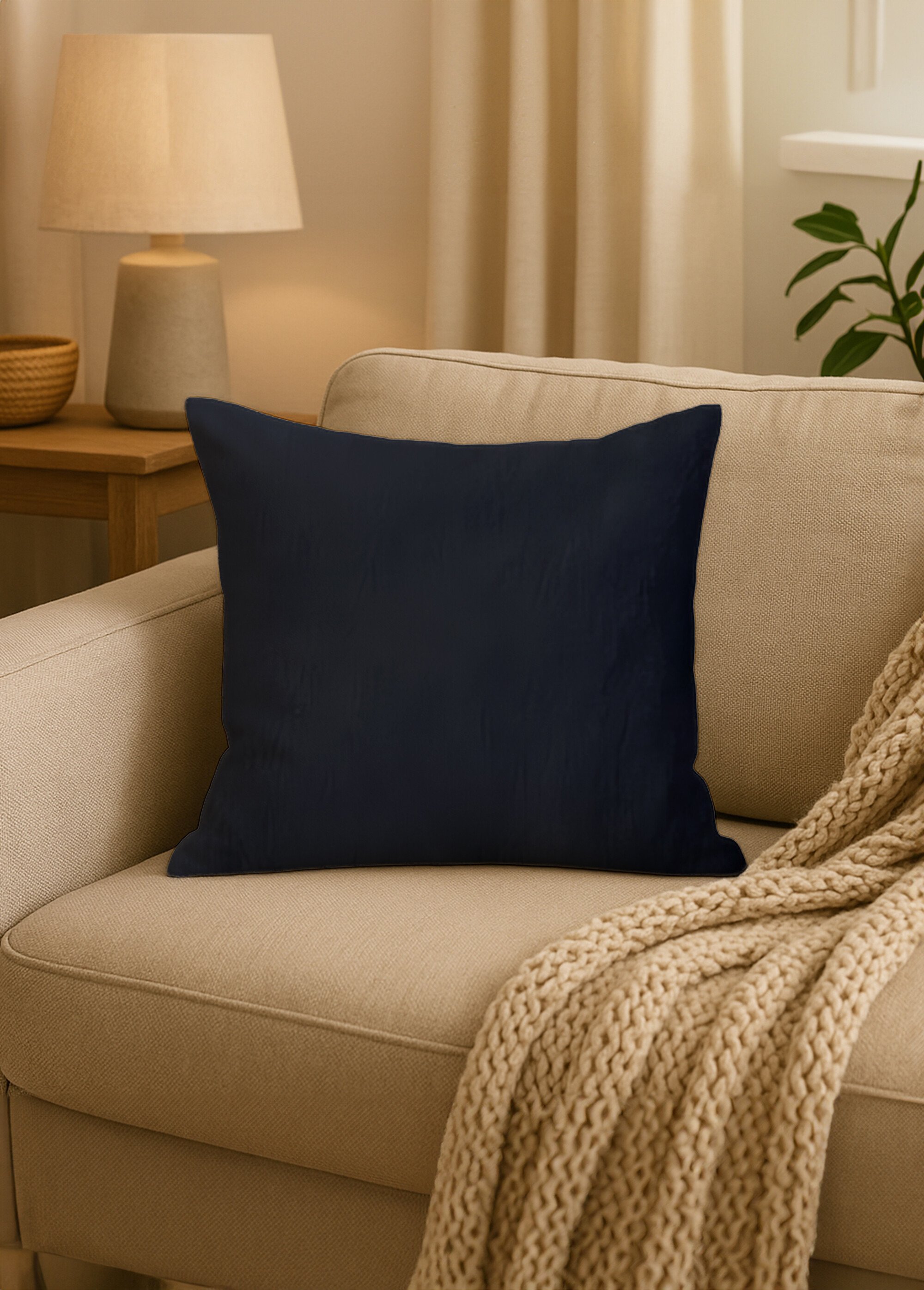 Housse de coussin unie entretien facile