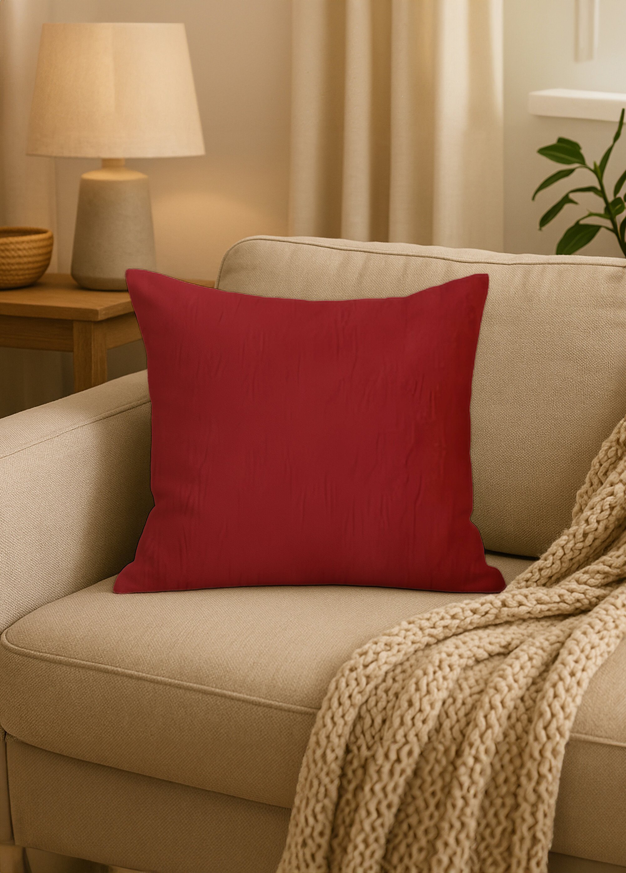 Housse de coussin unie entretien facile