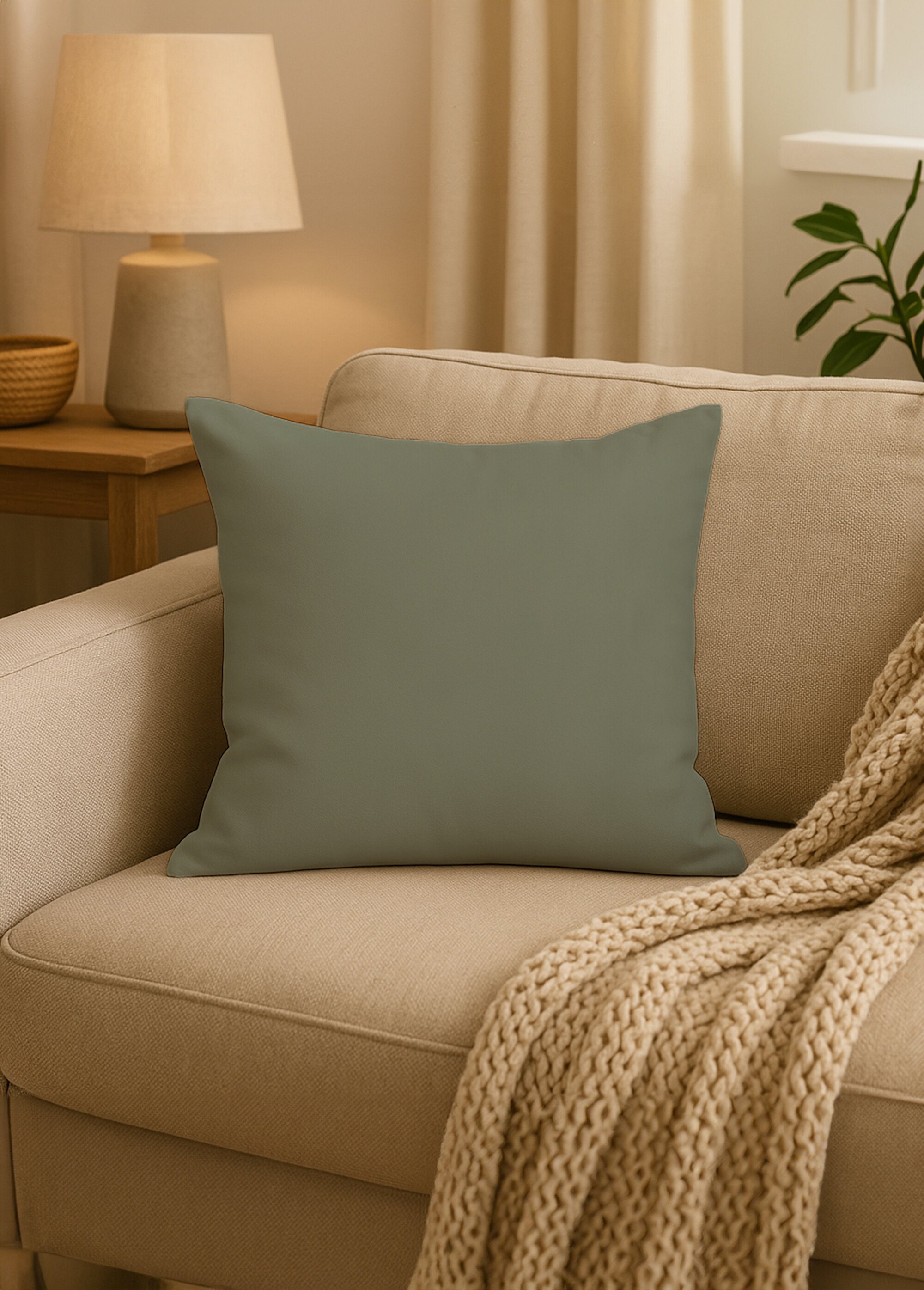Housse de coussin unie entretien facile