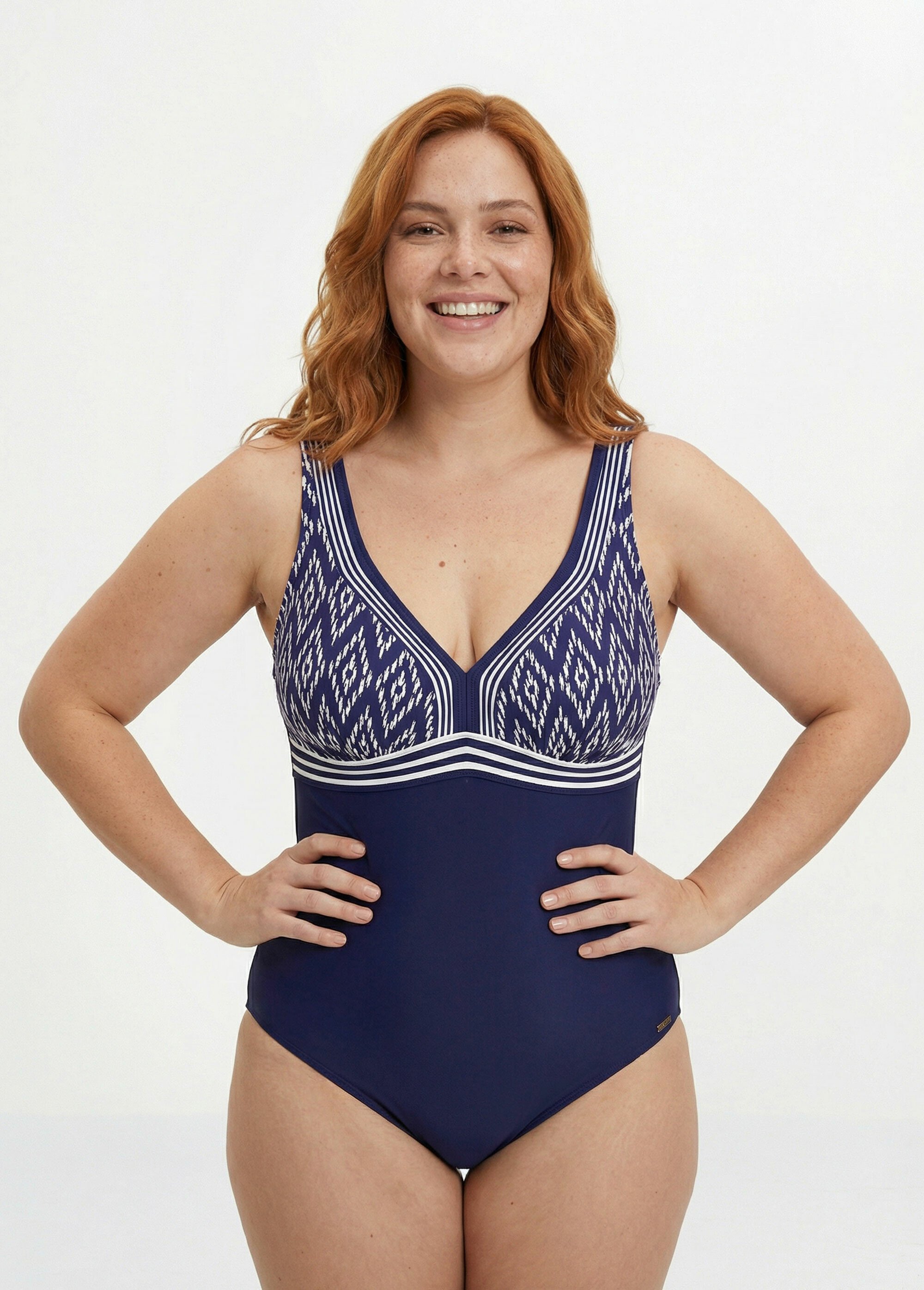 Maillot de bain 1 pièce chic chevrons