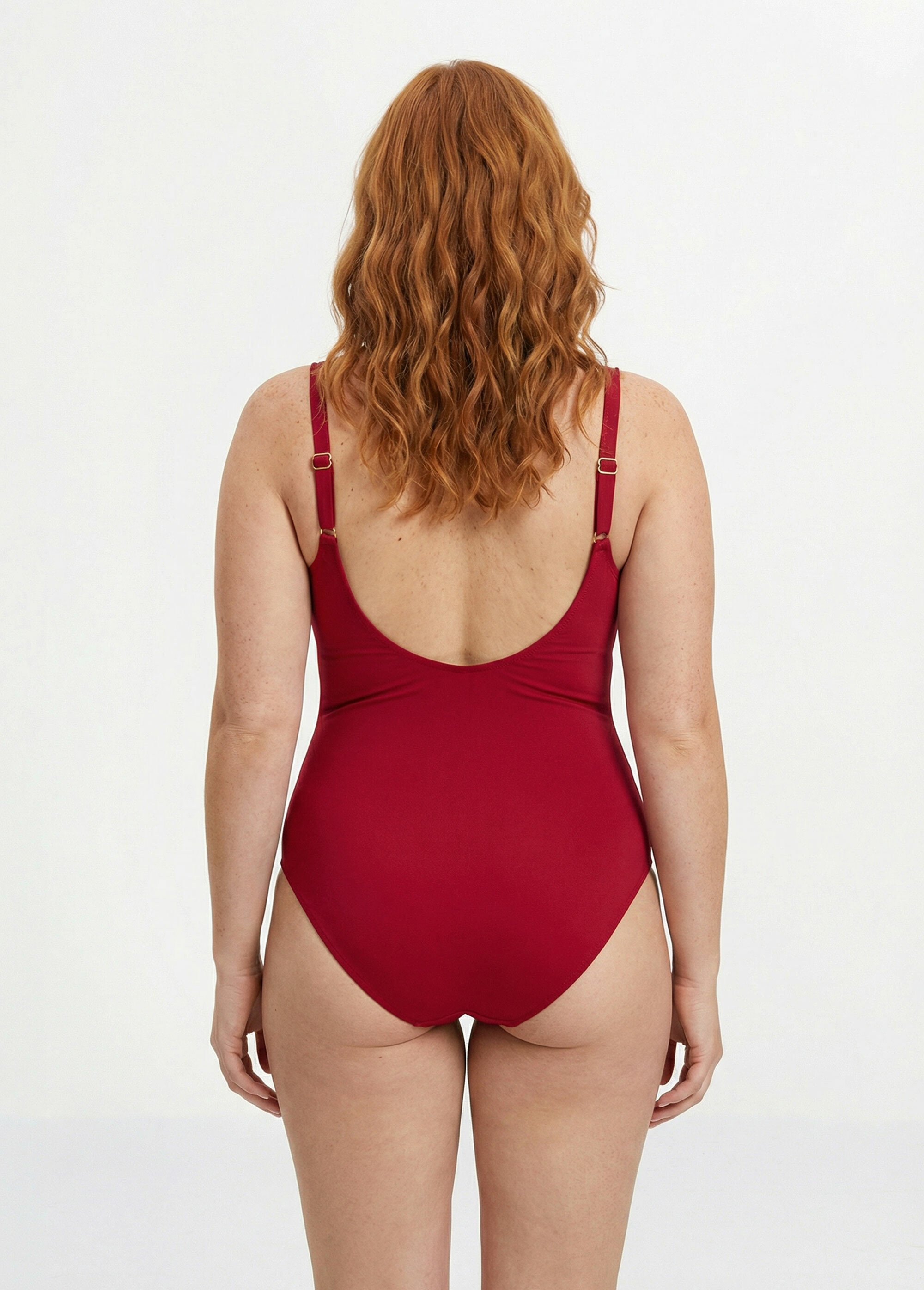 Maillot de bain 1 pièce forme cache cœur Femme Grande Taille Rouge SUNVY1CL6618 DO1