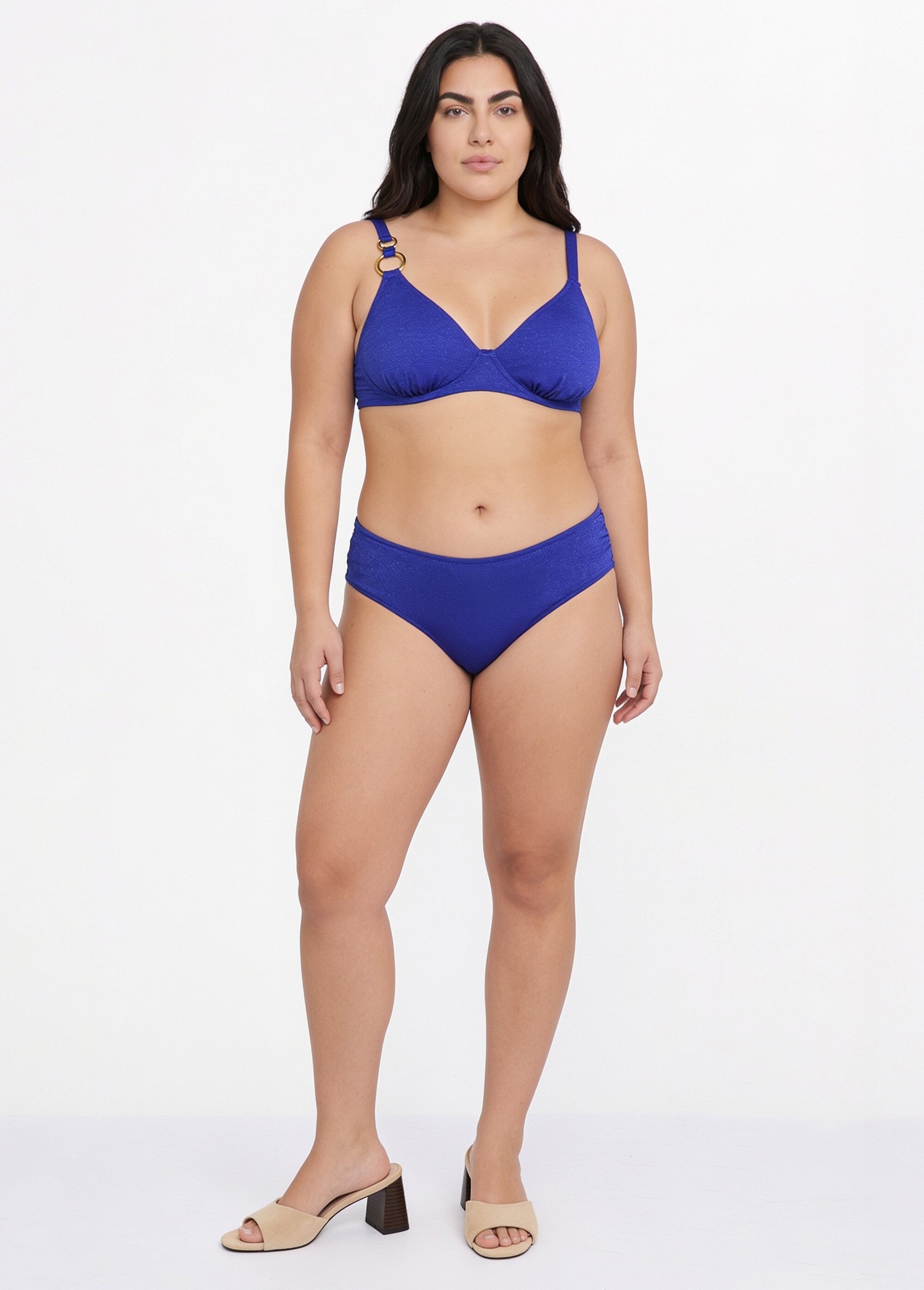 Maillot de bain 2 pièces lignes irisées Femme Grande Taille Bleu SUN-VY8148 SI1