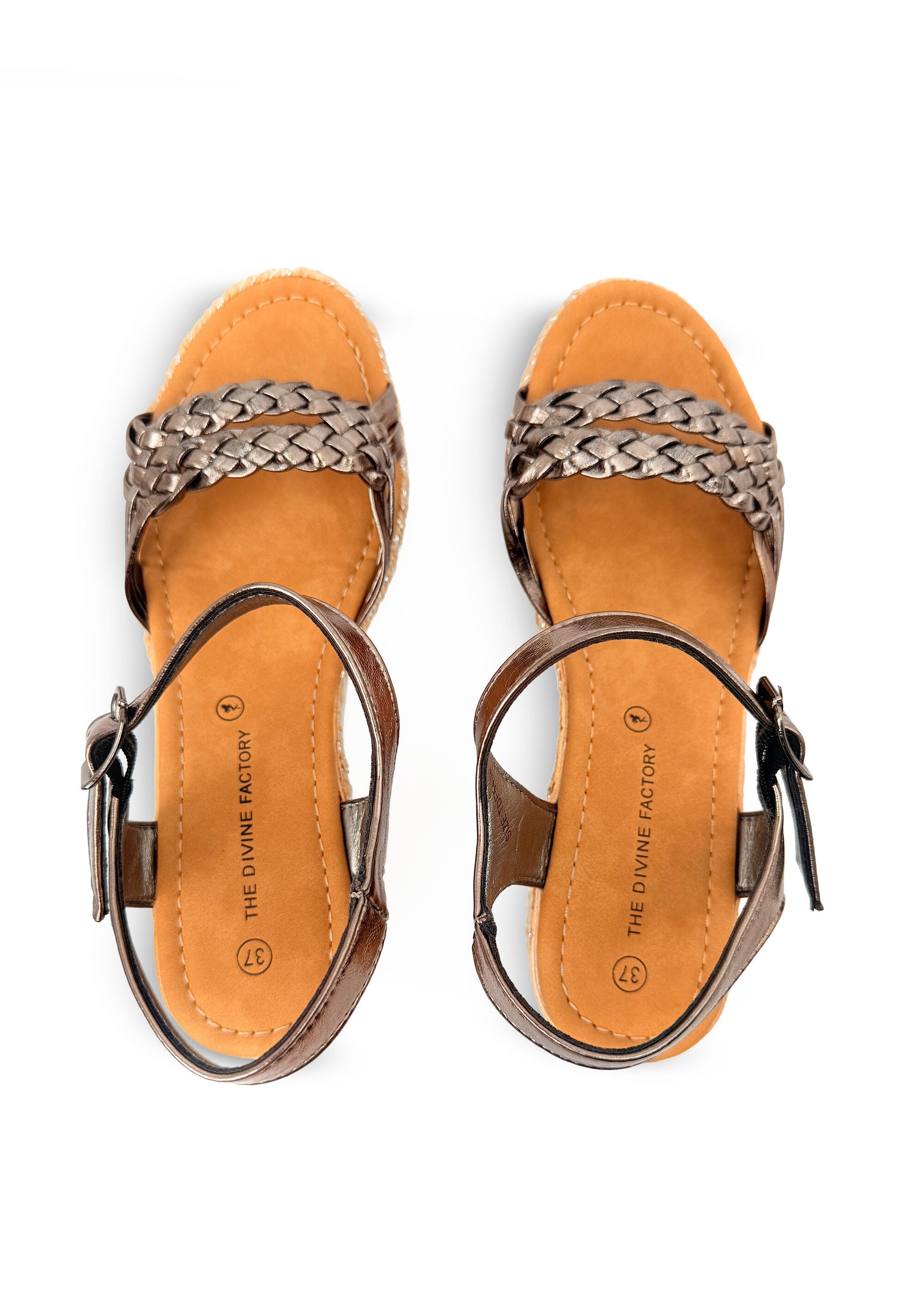 Sandales dessus tressé métallisé Femme Argenté JP-TDF5438 OV1