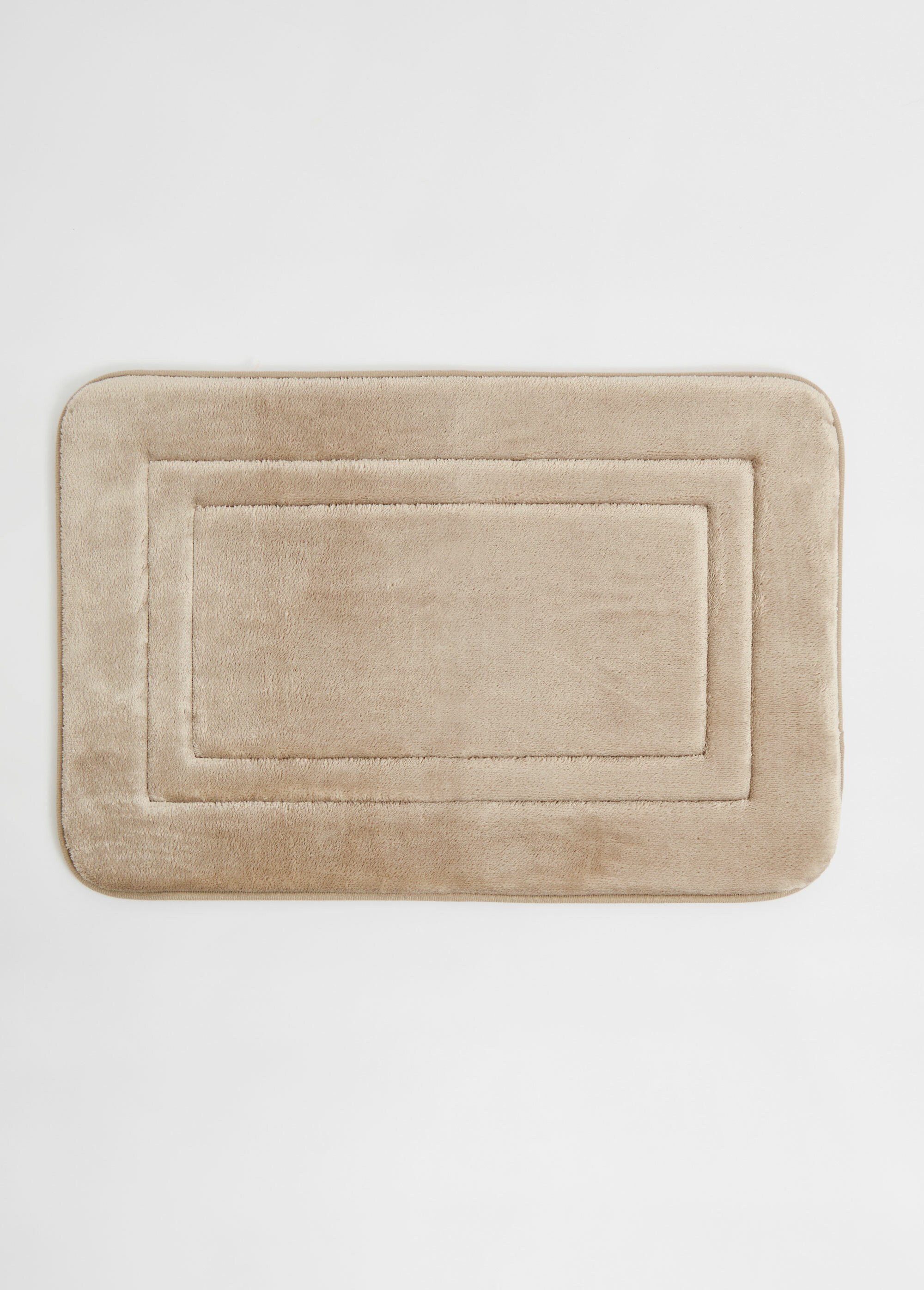 Set 2 pièces bain Rideau + Tapis velours Beige KP-CY2400260 DE2