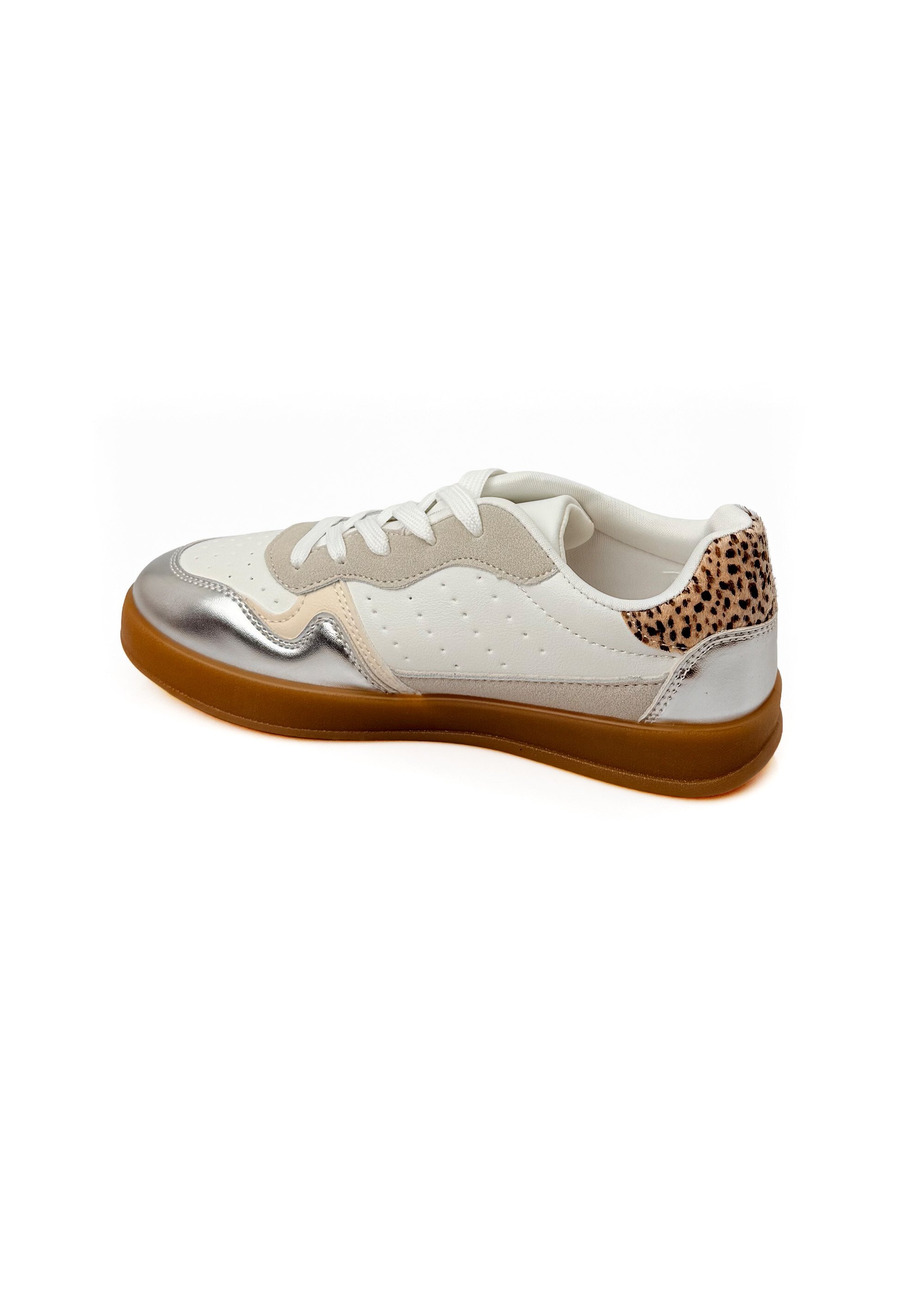 Sneakers à lacets empiècements fantaisie