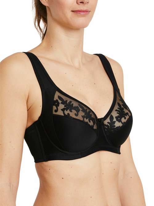 Soutien-gorge avec armatures tulle brodé Femme Noir VENUSTE FA2
