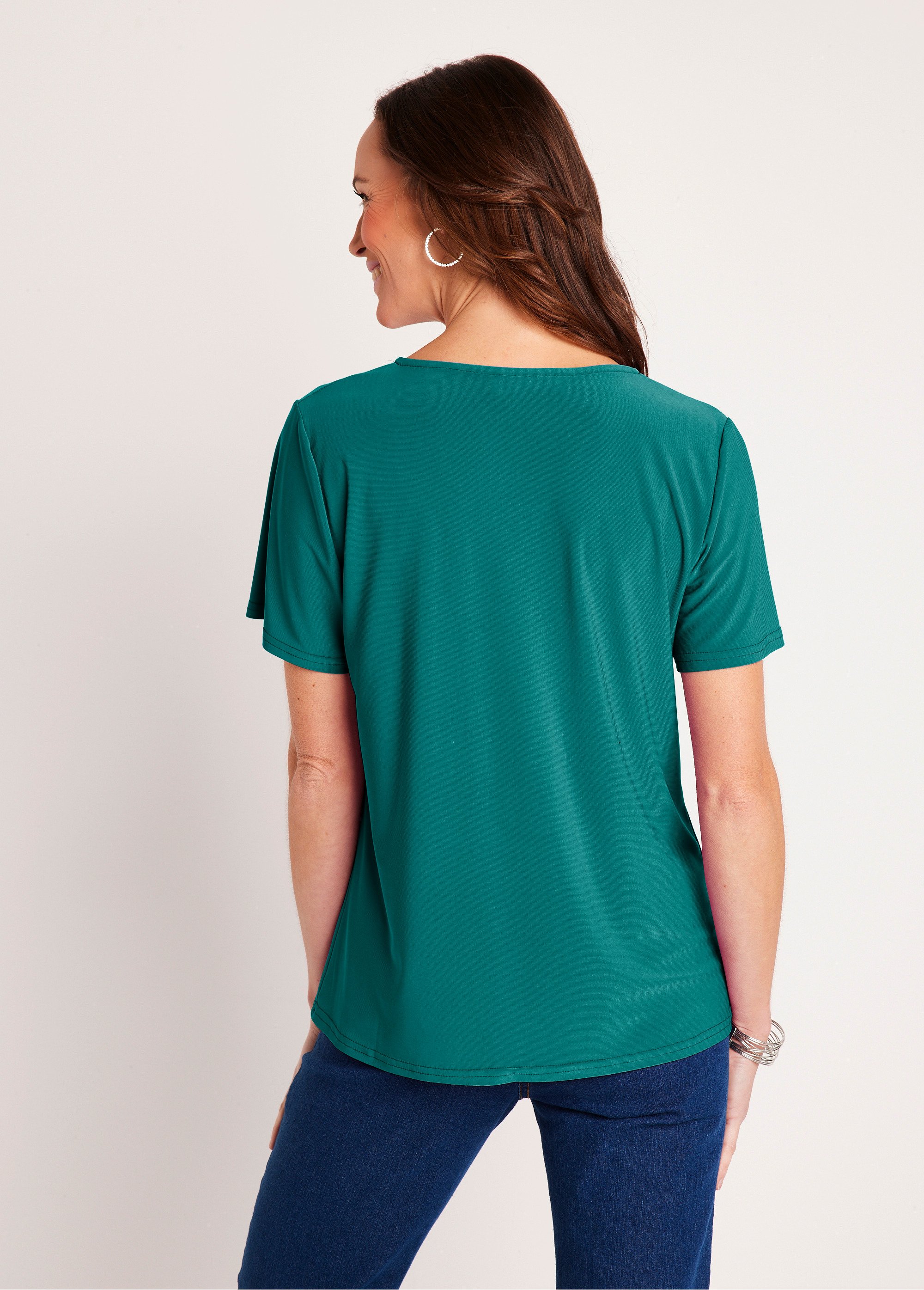 ELFIN T-Shirt Col Rond Manches Courtes Femme - Basique Uni Confortable Et Léger