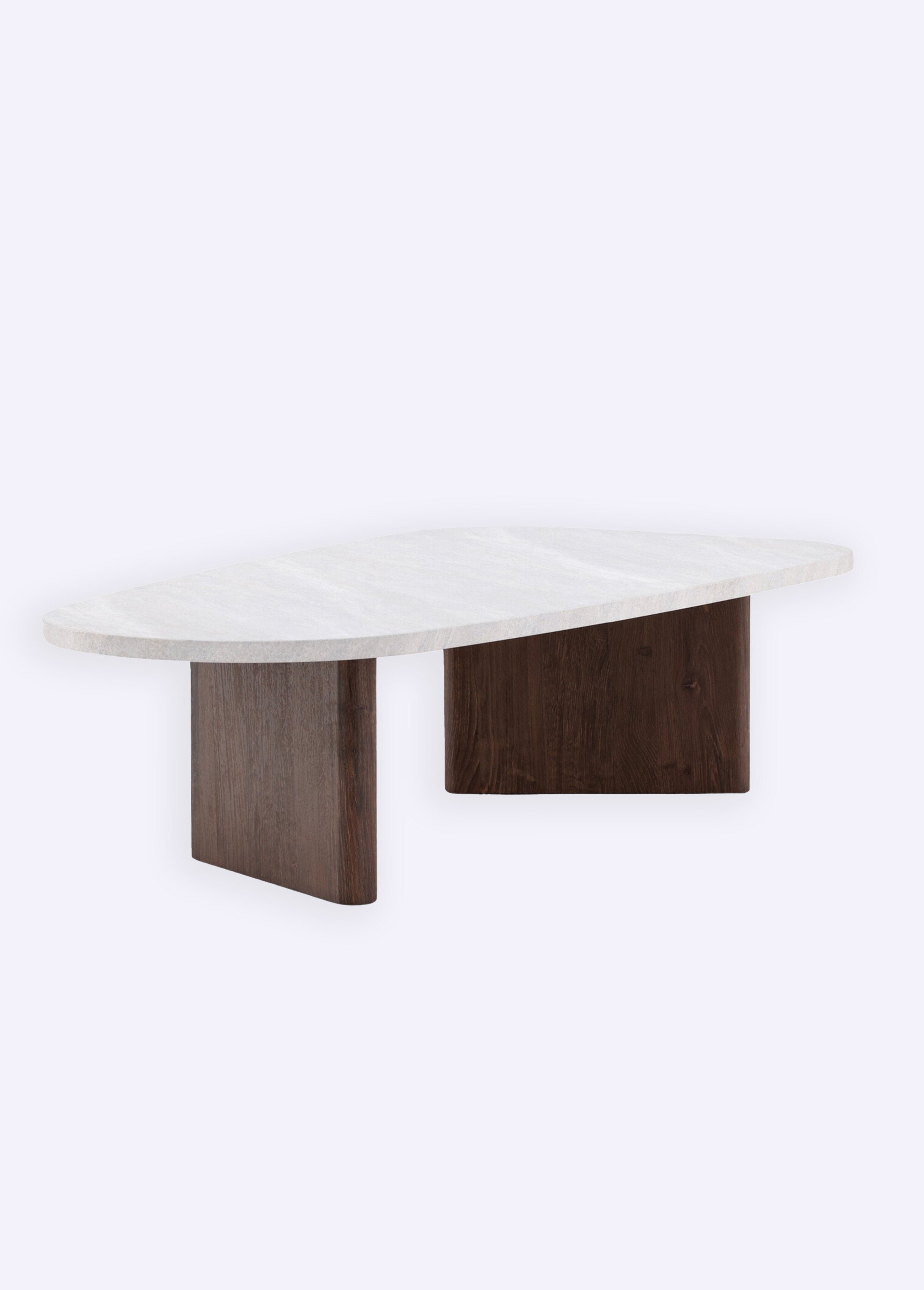 Table basse en bois, forme organique