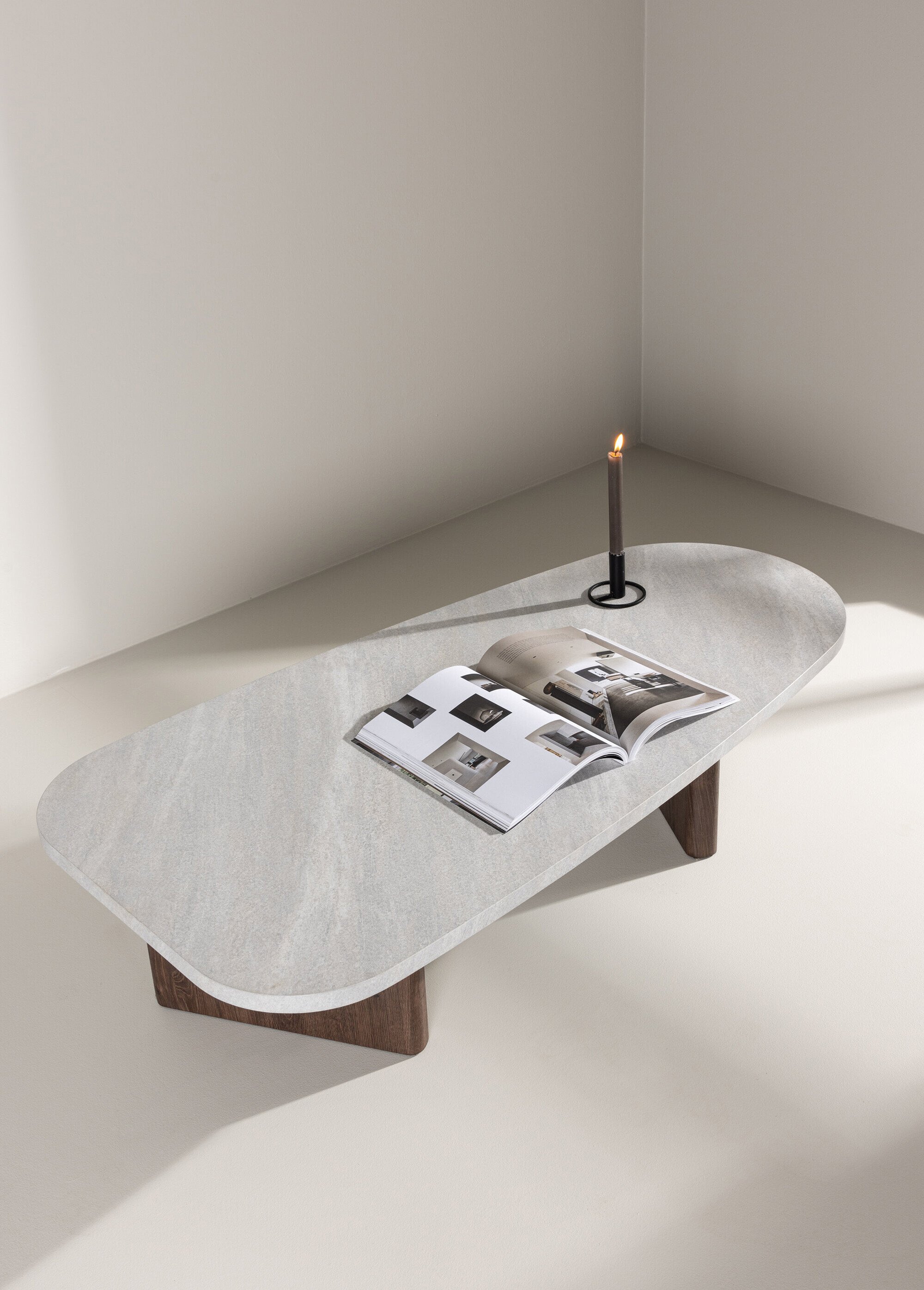 Table basse en bois, forme organique GRIS VEN-20070-490 SF3