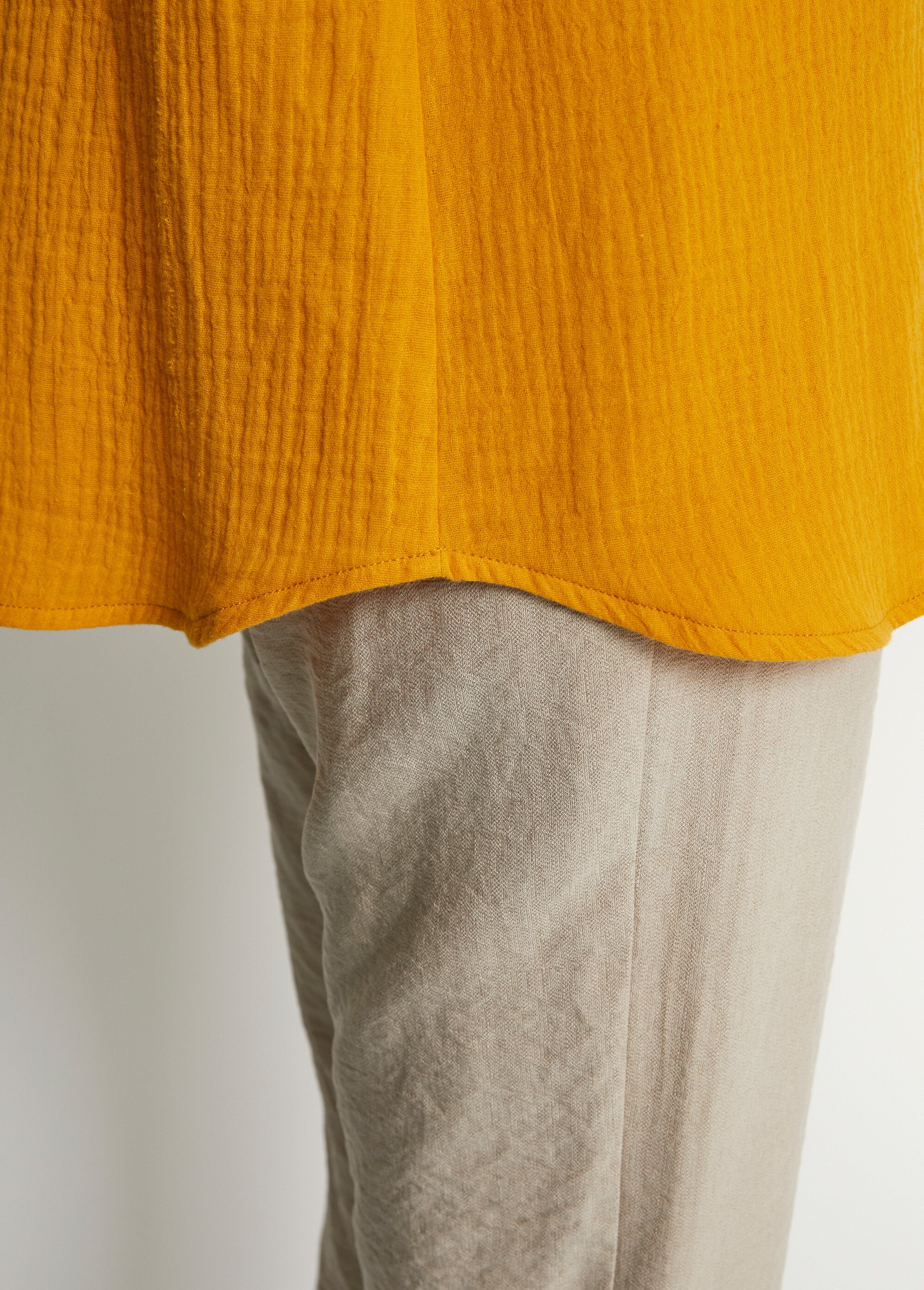 Tunique longue ample coton uni Femme Jaune COUTIL DE2