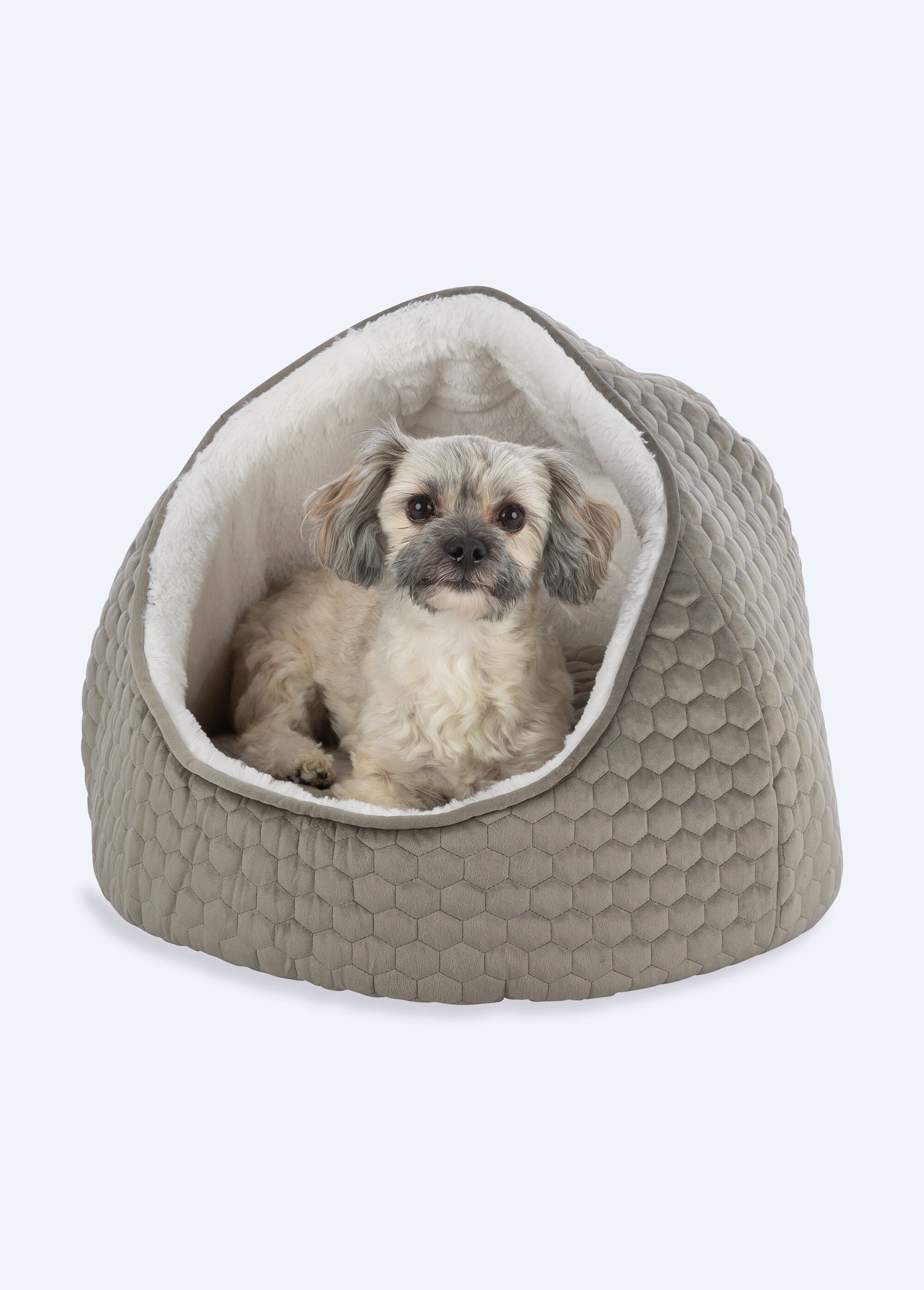 Abri rembourré velours LIVIA, animaux BEIGE TRX-36353 FA1