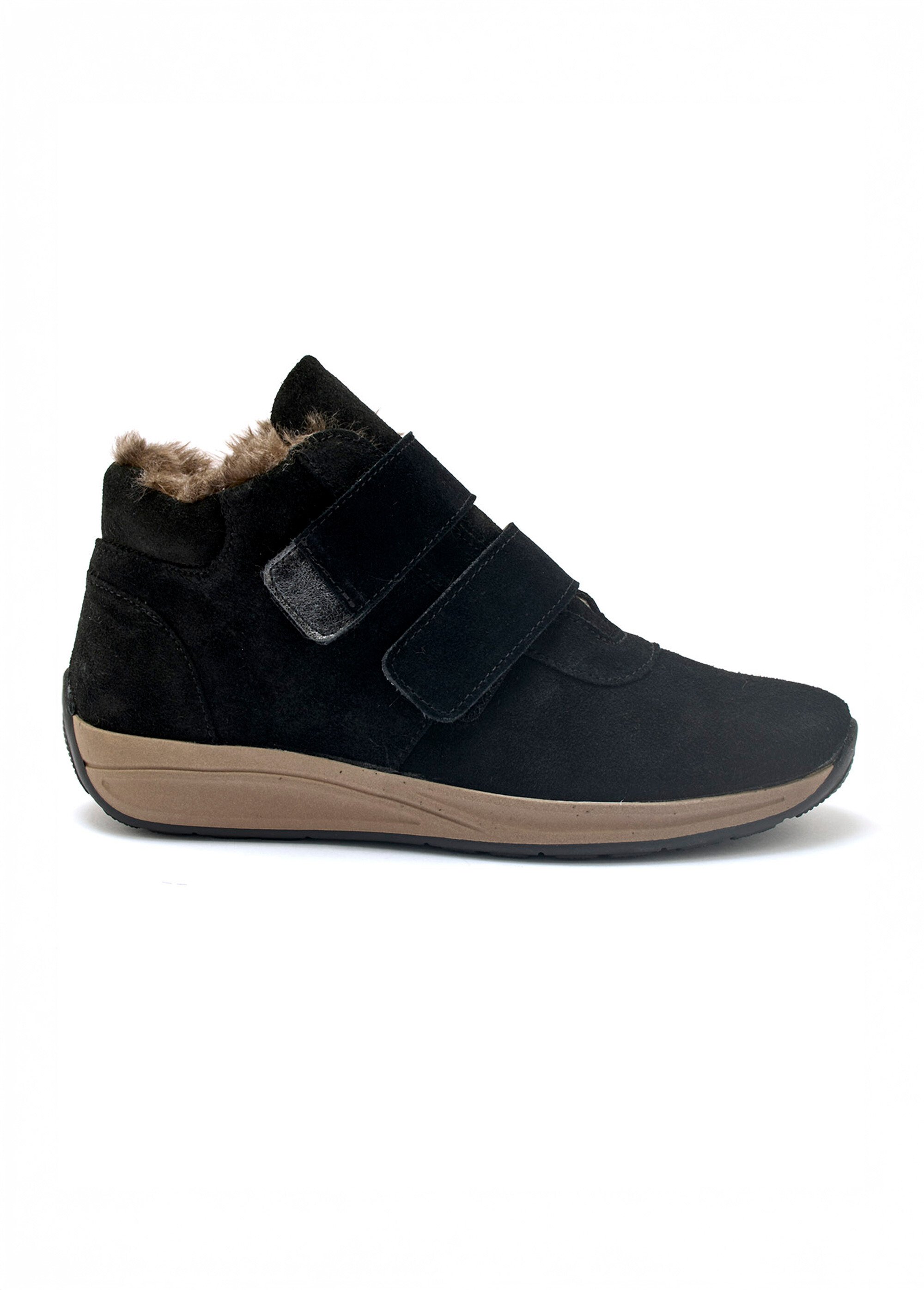 Baskets hautes à scratchs compensées Femme Noir PED2011809 DR1