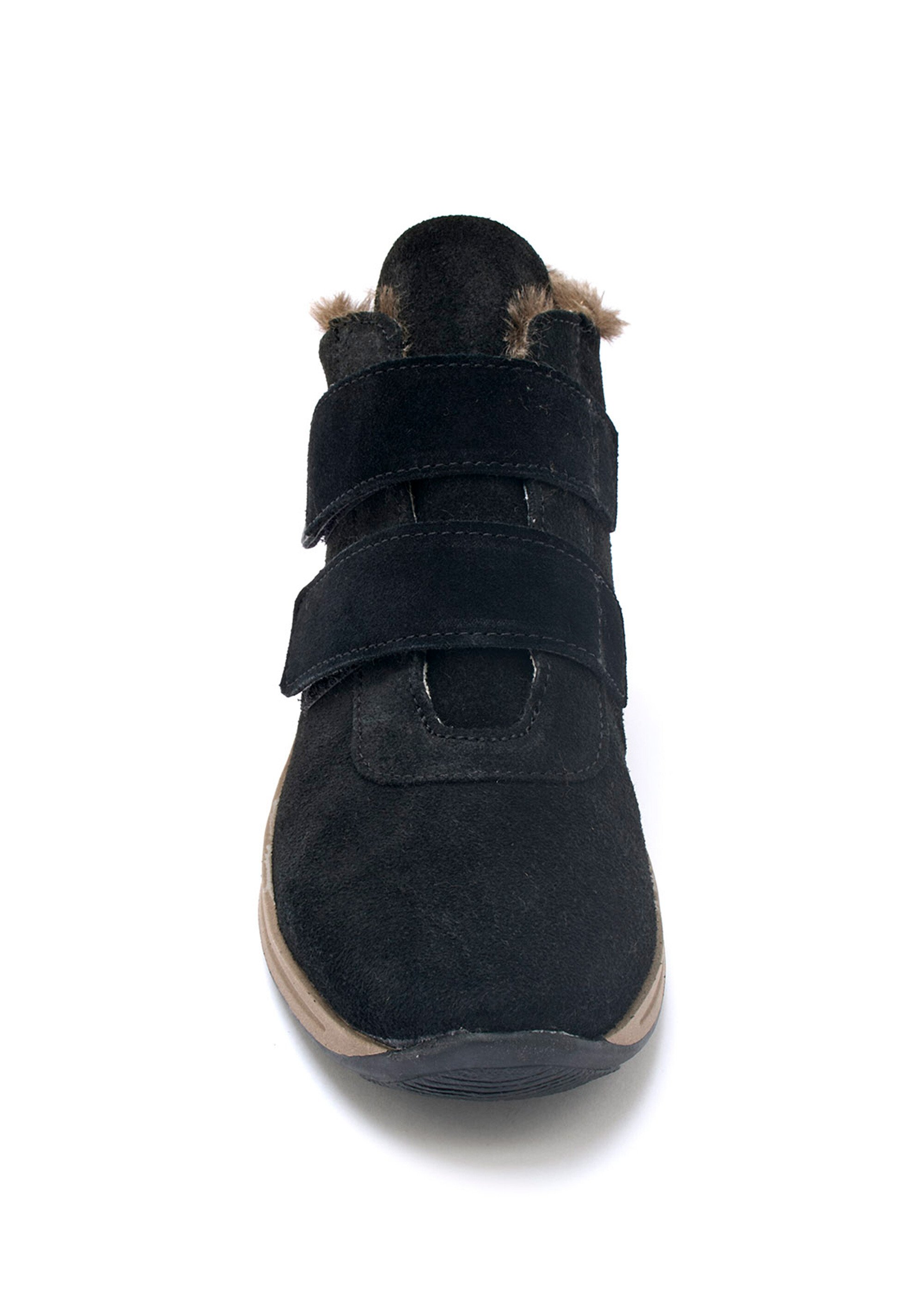 Baskets hautes à scratchs compensées Femme Noir PED2011809 FA2