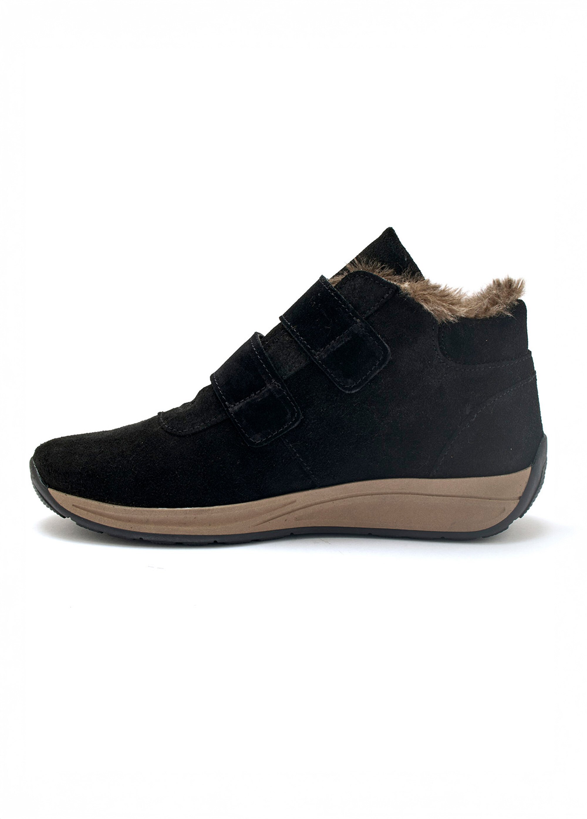 Baskets hautes à scratchs compensées Femme Noir PED2011809 GA1