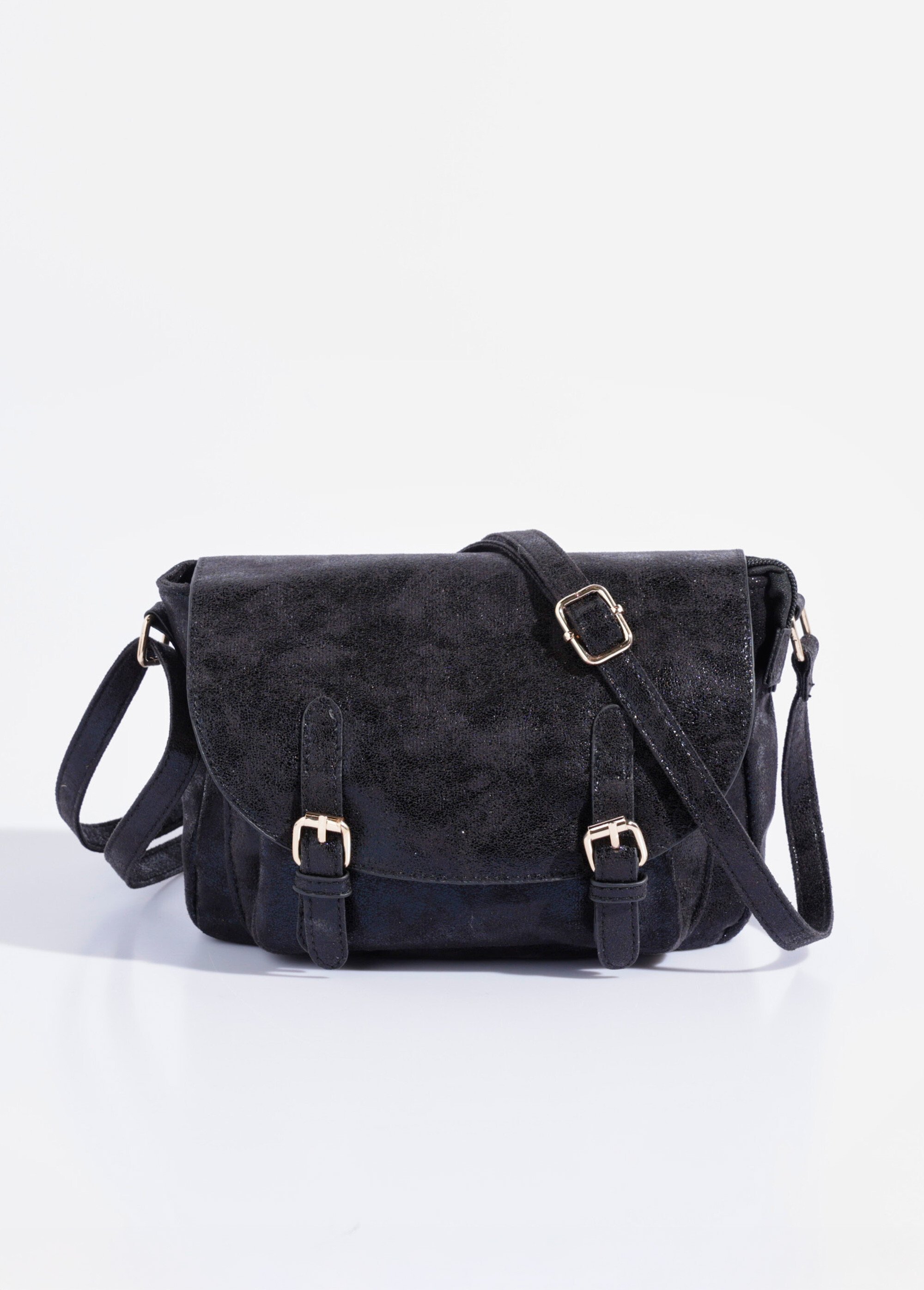 Besace irisée avec rabat 2 boucles Femme Noir BAG-M338IRI FA1
