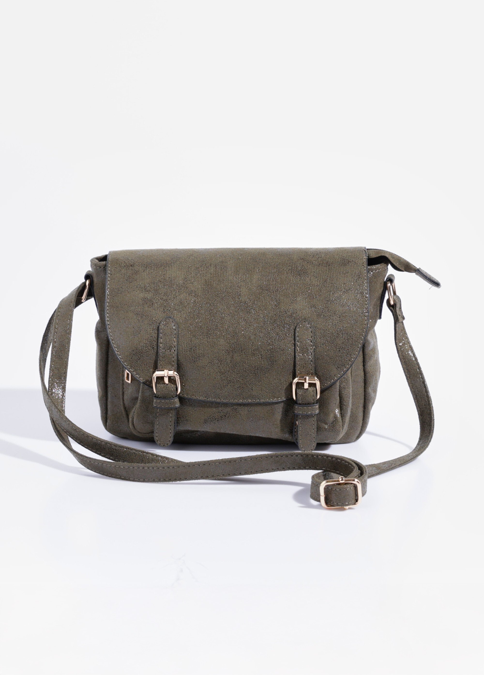 Besace irisée avec rabat 2 boucles Femme Vert BAG-M338IRI FA1