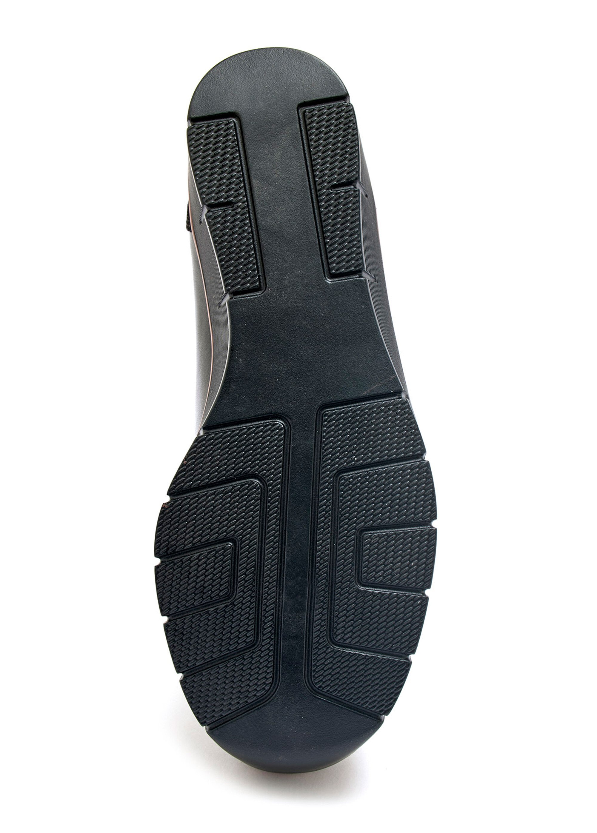 Boots compensées cuir lisse et suédé Femme Noir PED2011372 UN1