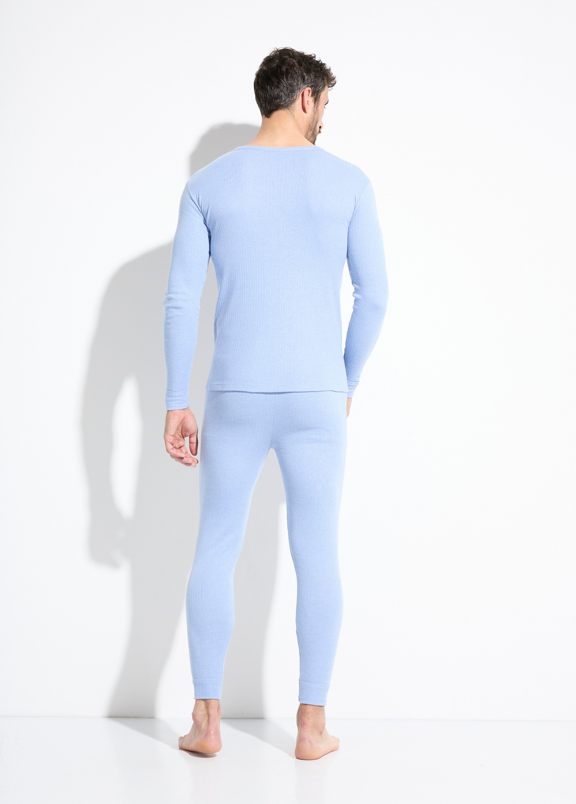 Caleçon long sous-vêtement chaud Homme Bleu INDIEN DO1