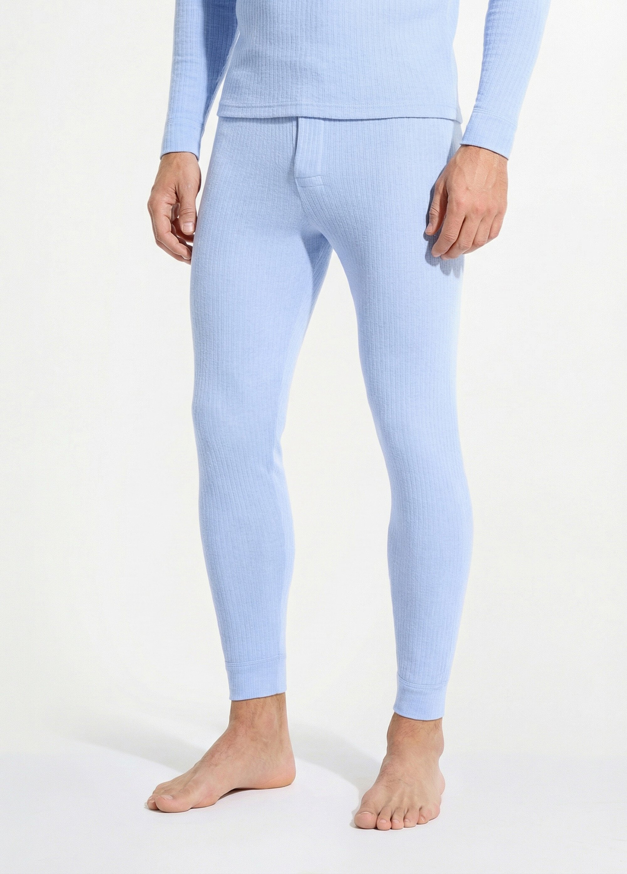 Caleçon long sous-vêtement chaud Homme Bleu INDIEN FA1