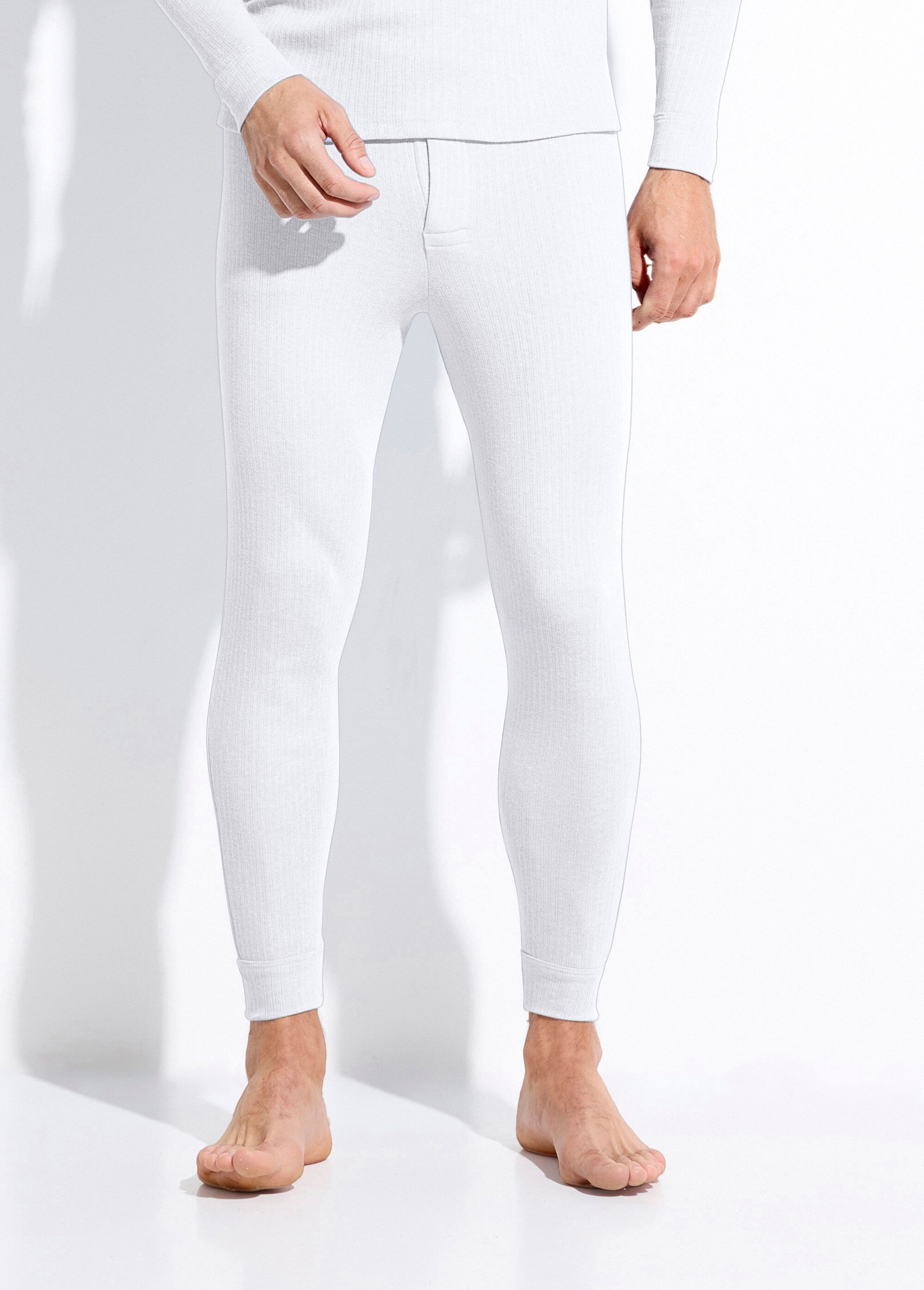 Caleçon long sous-vêtement chaud Homme Blanc INDIEN FA1