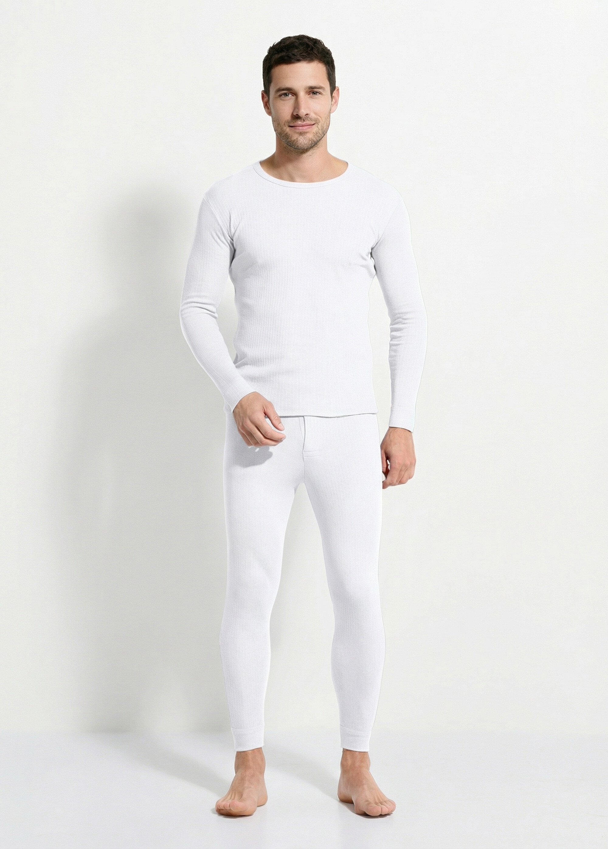 Caleçon long sous-vêtement chaud Homme Blanc INDIEN SI1