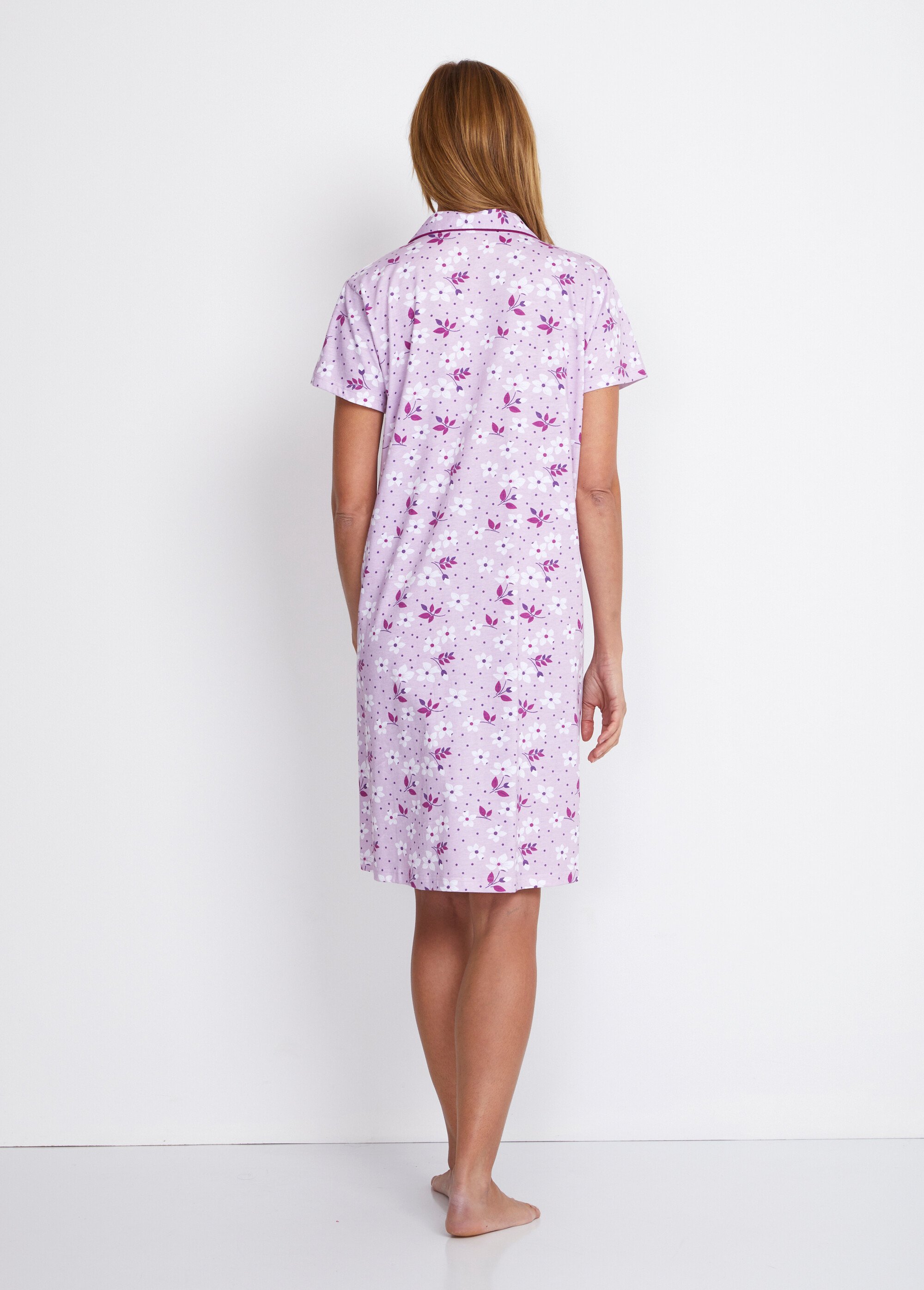 Chemise de nuit coton boutonnée