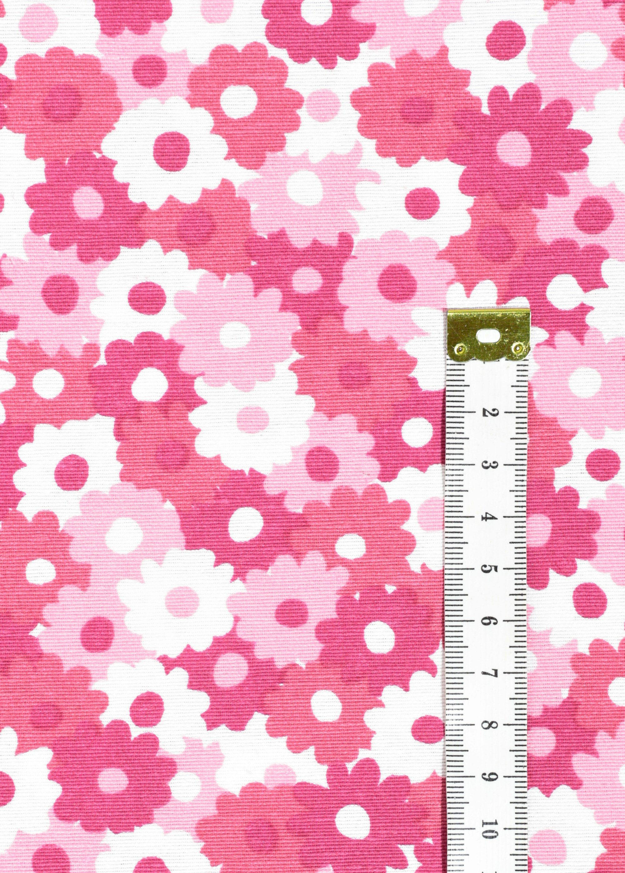 Coupon tissu déco Flower R2, 0,5x1,4m ROSE COT149844 DE1