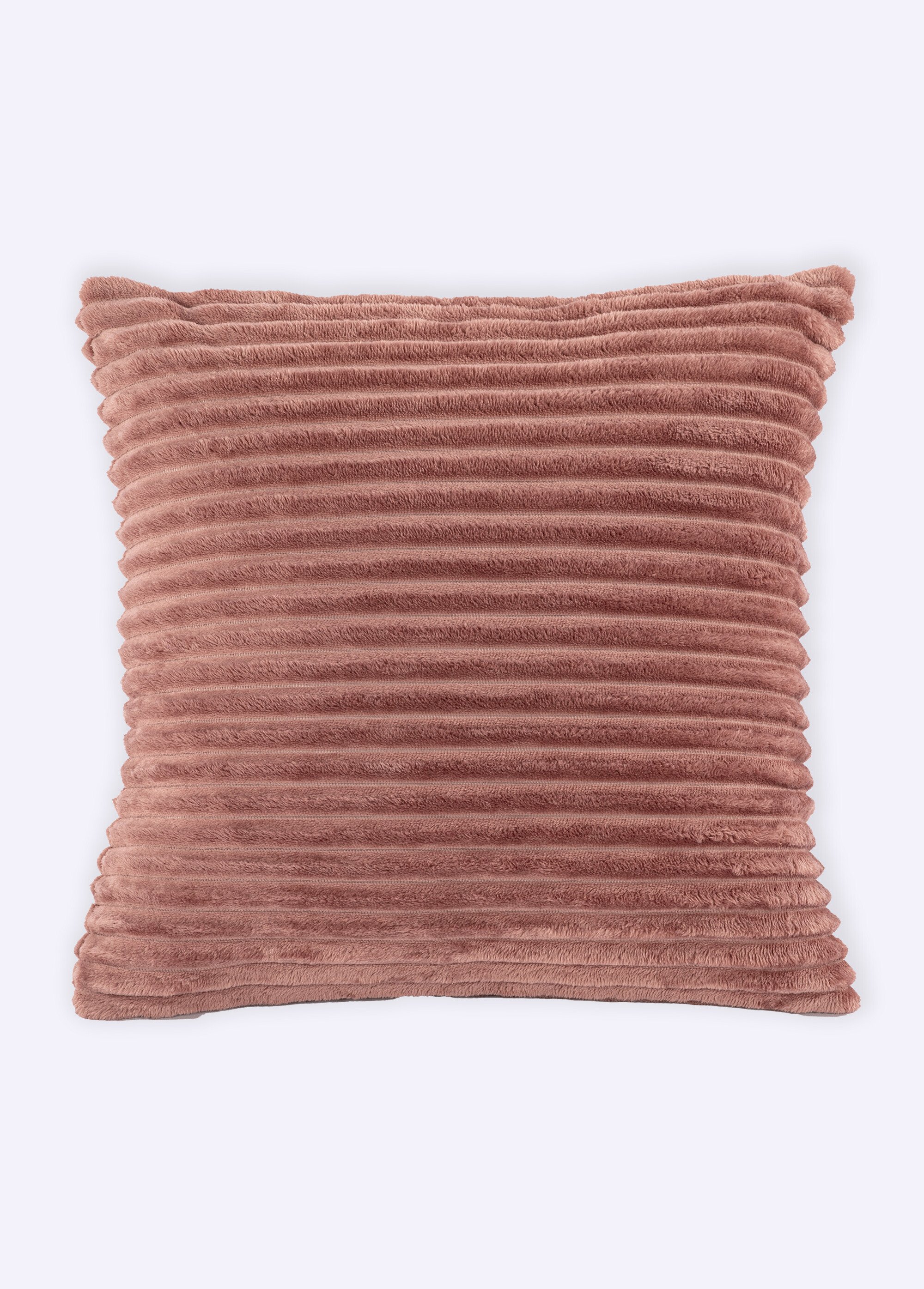 Coussin déco cotelé façon velours