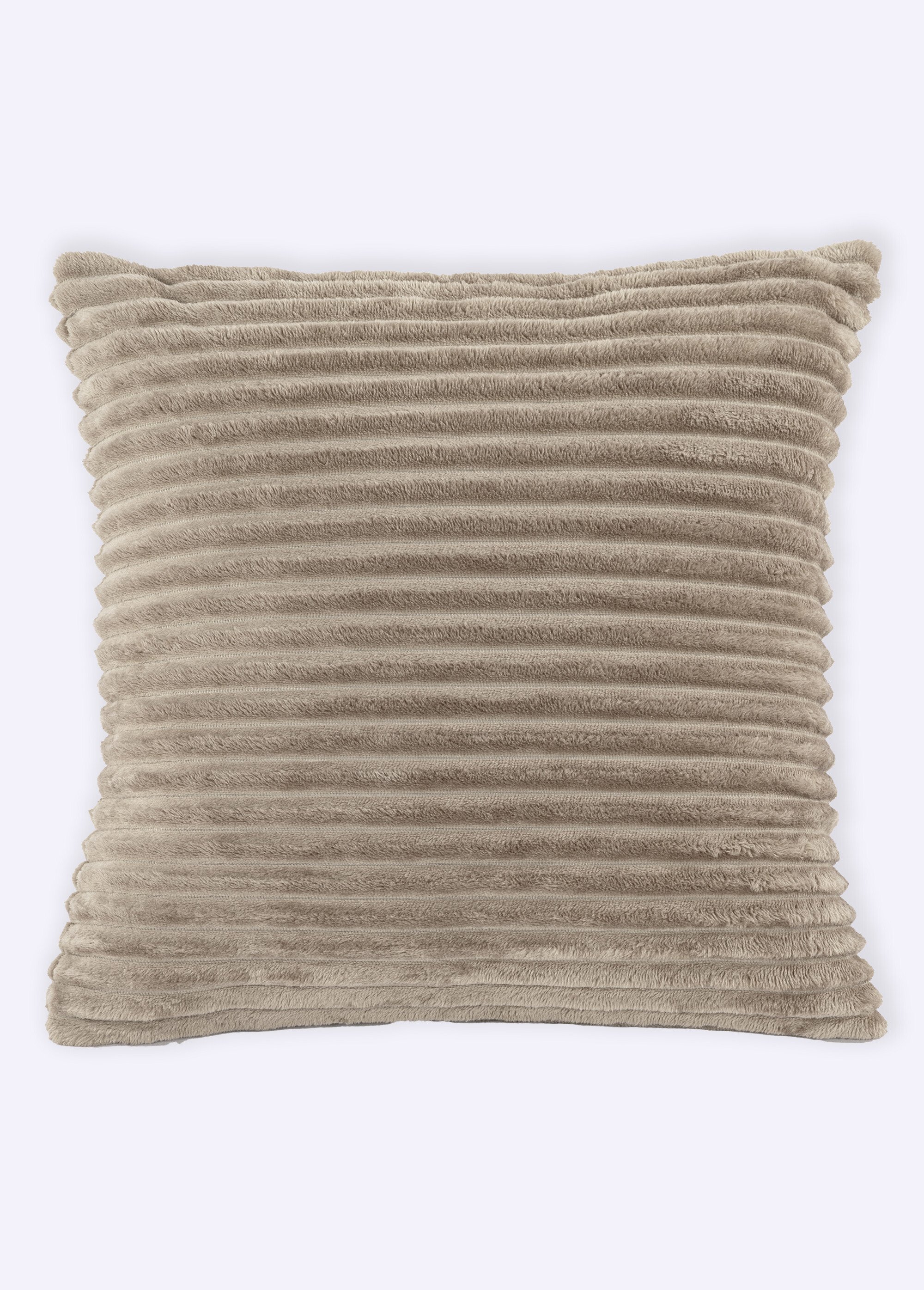 Coussin déco cotelé façon velours