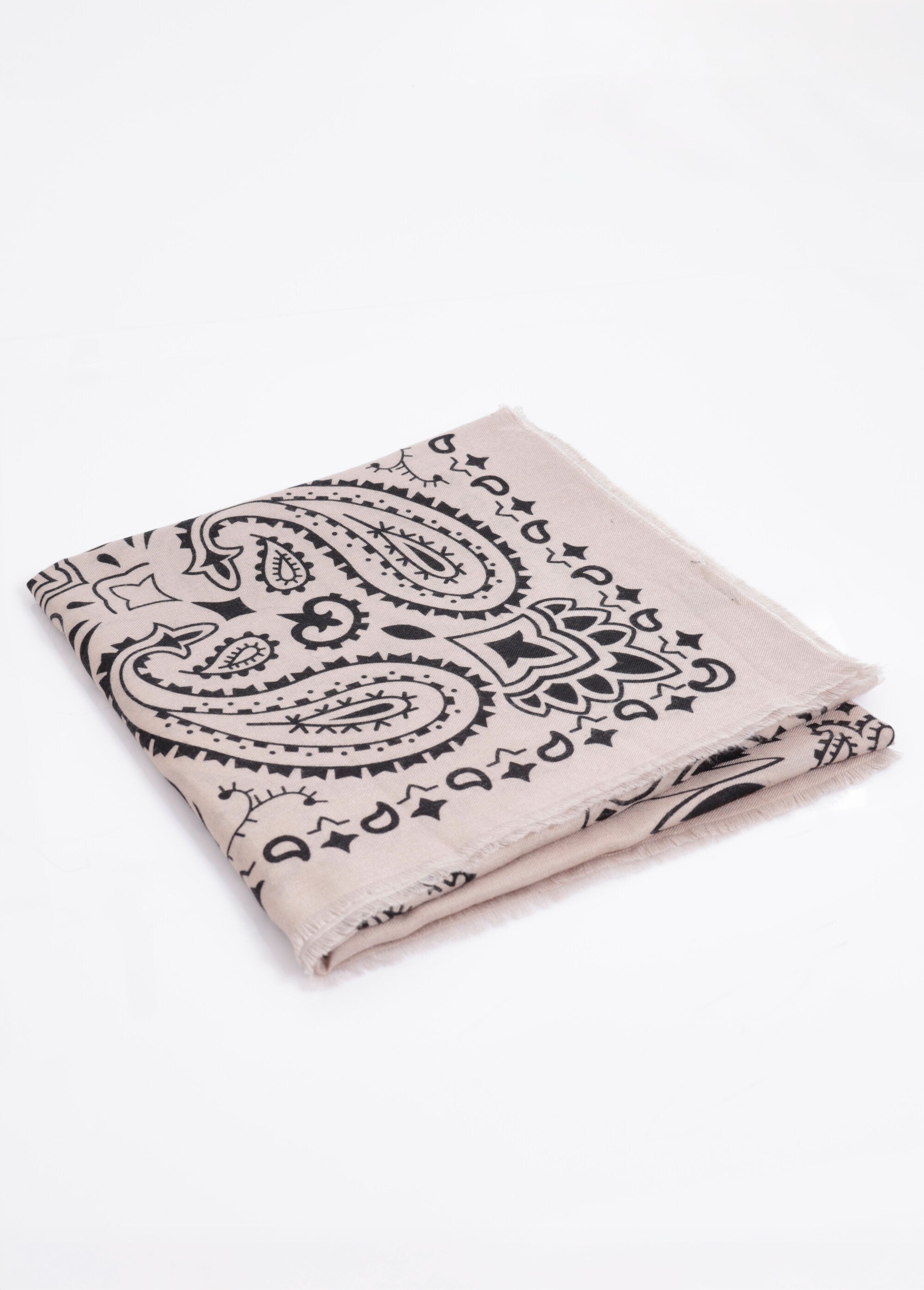 Echarpe fine avec laine, imprimé bandana