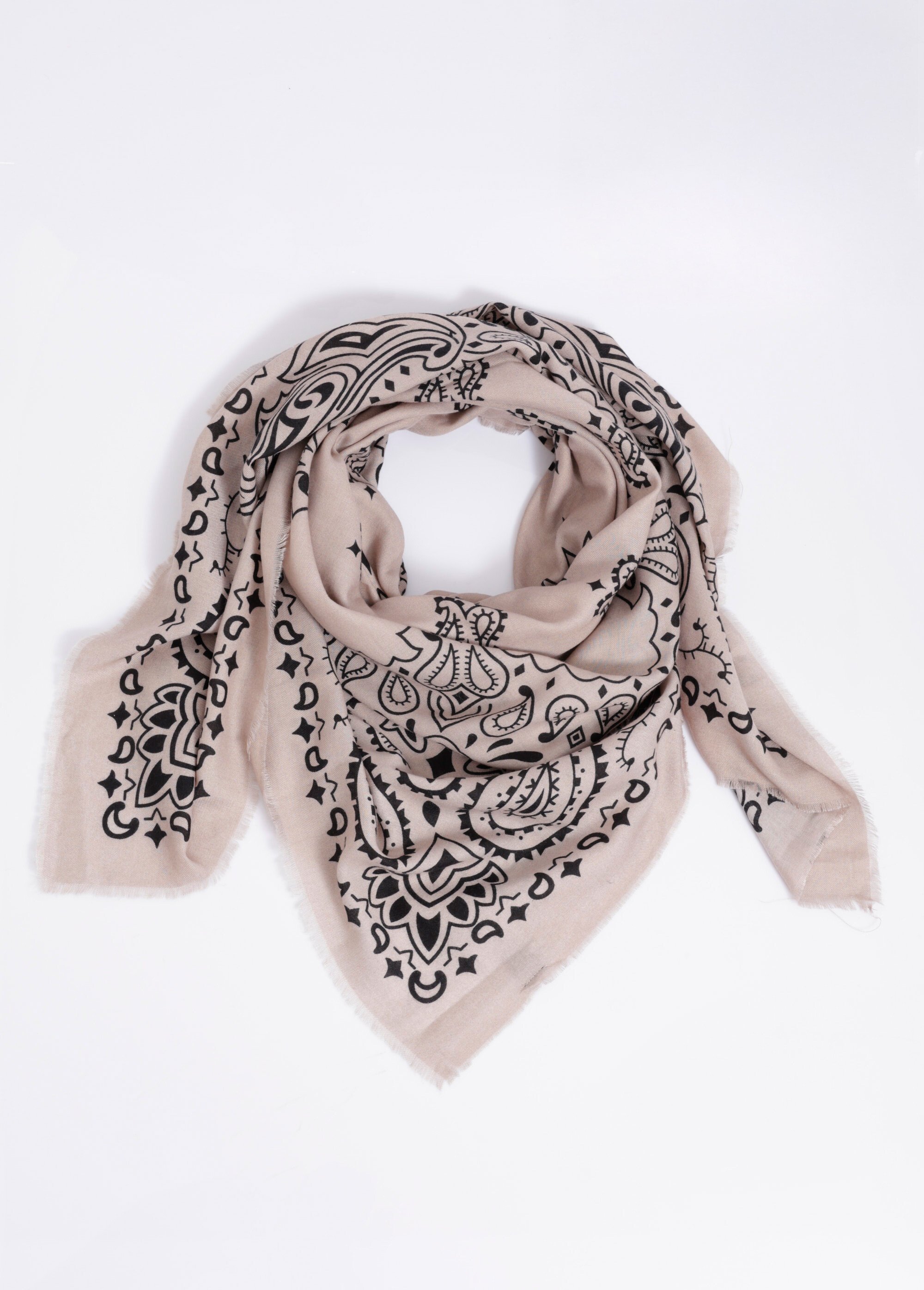 Echarpe fine avec laine, imprimé bandana
