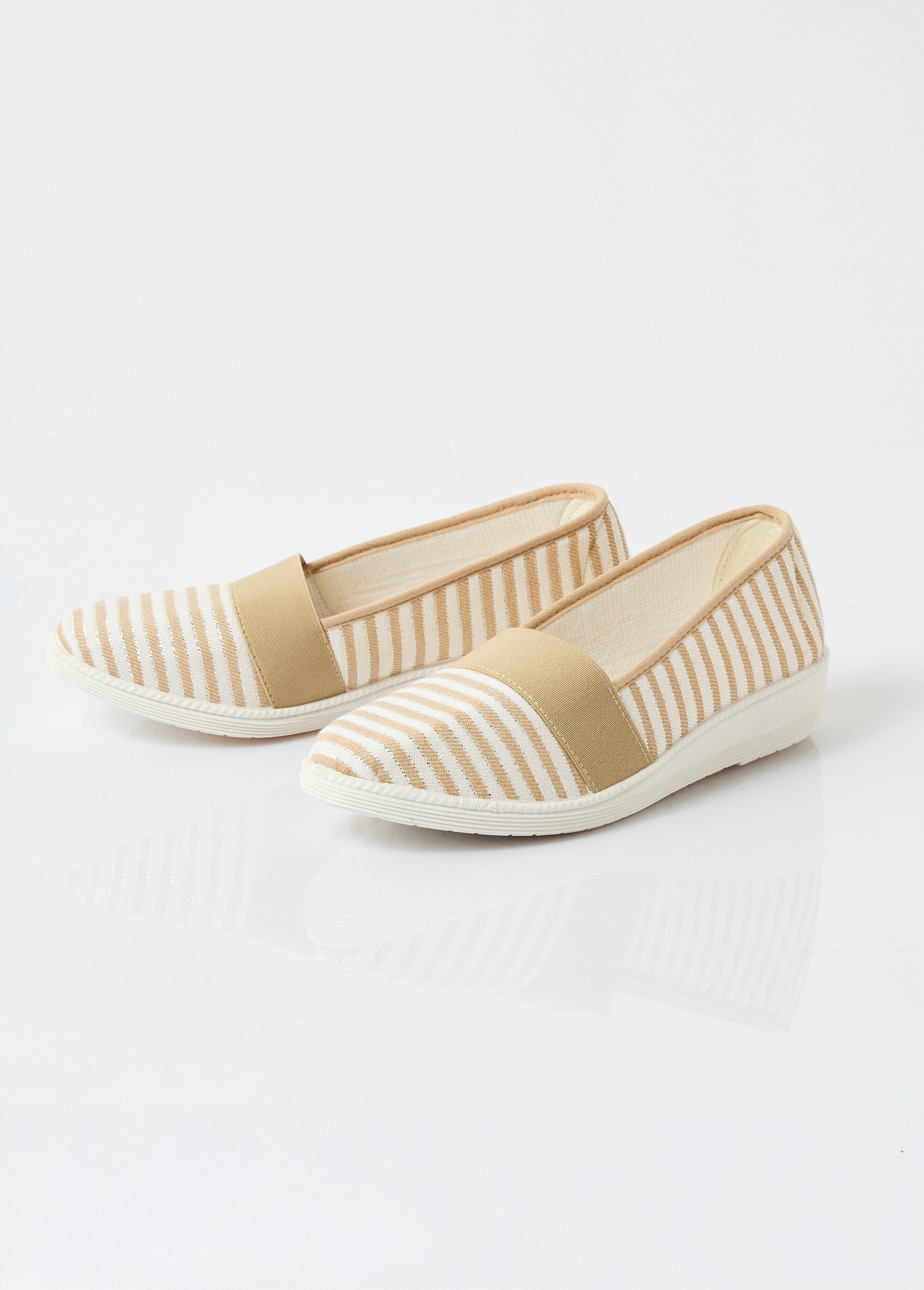 Espadrilles élastiquées largeur confort Femme Beige ORIPEAU DE1