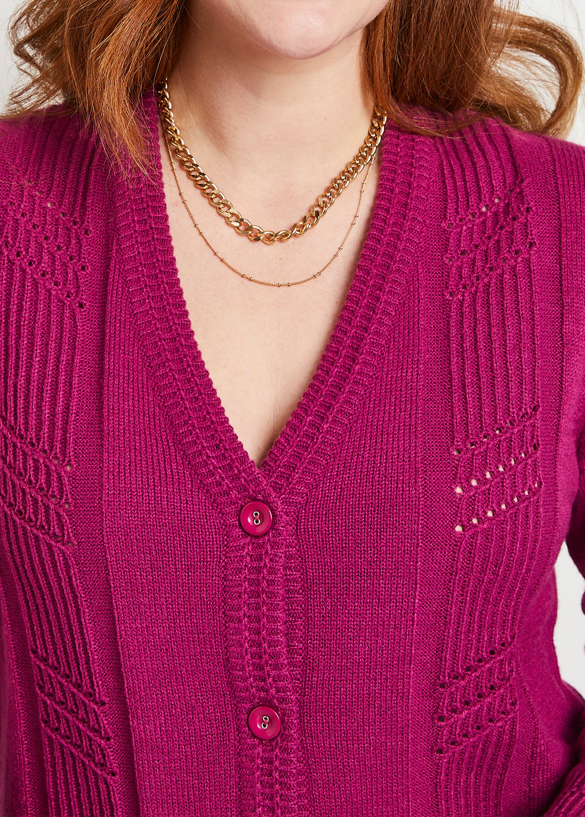 Gilet boutonné manches longues