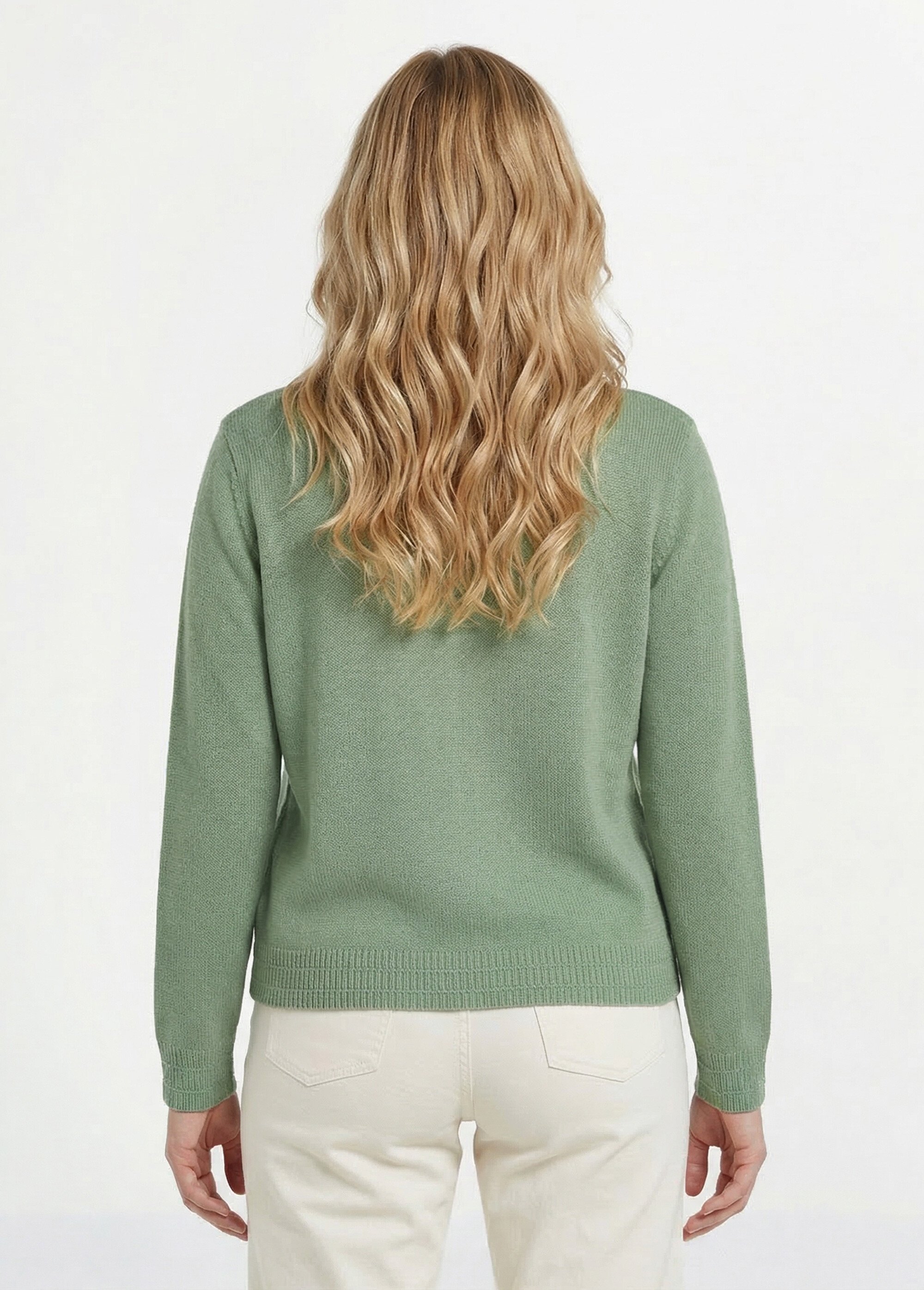 Gilet boutonné manches longues Femme Vert MAJORQUE DO1