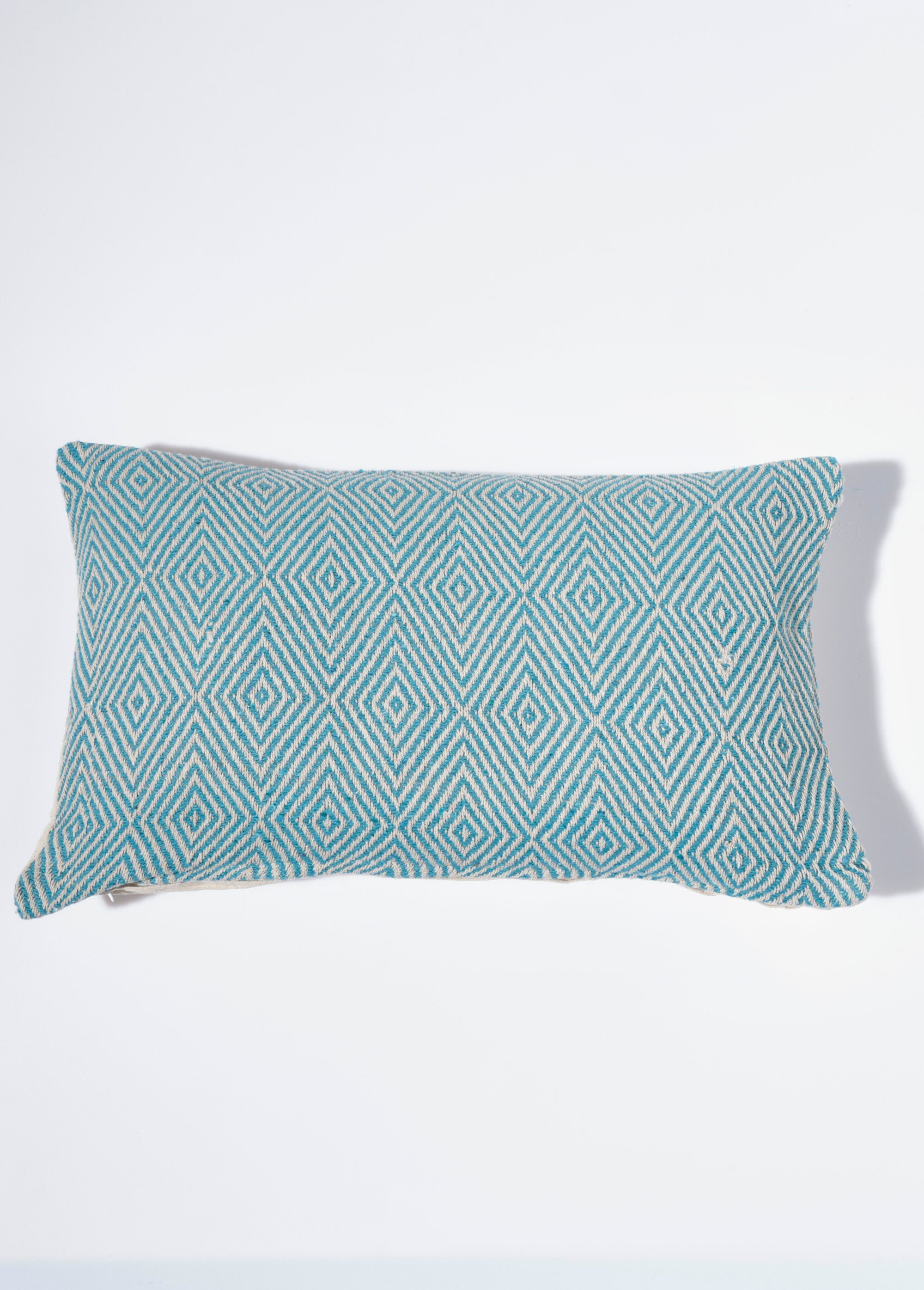 Housse coussin tissée 30x50cm, losanges LOSANGE BLEU COTZZ70295 FA1