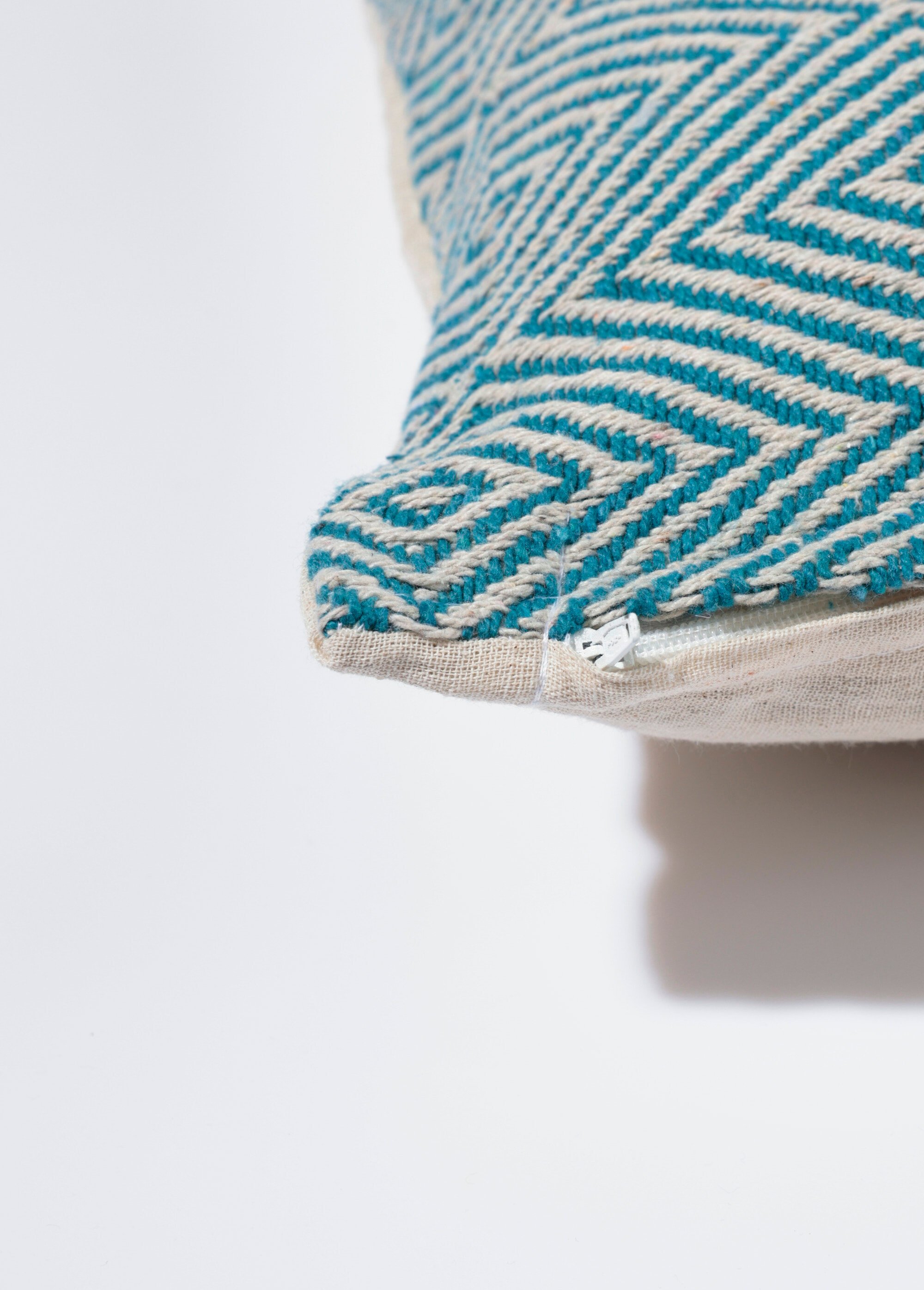 Housse coussin tissée 40x40cm, losanges Bleu COTZZ70294 DE1