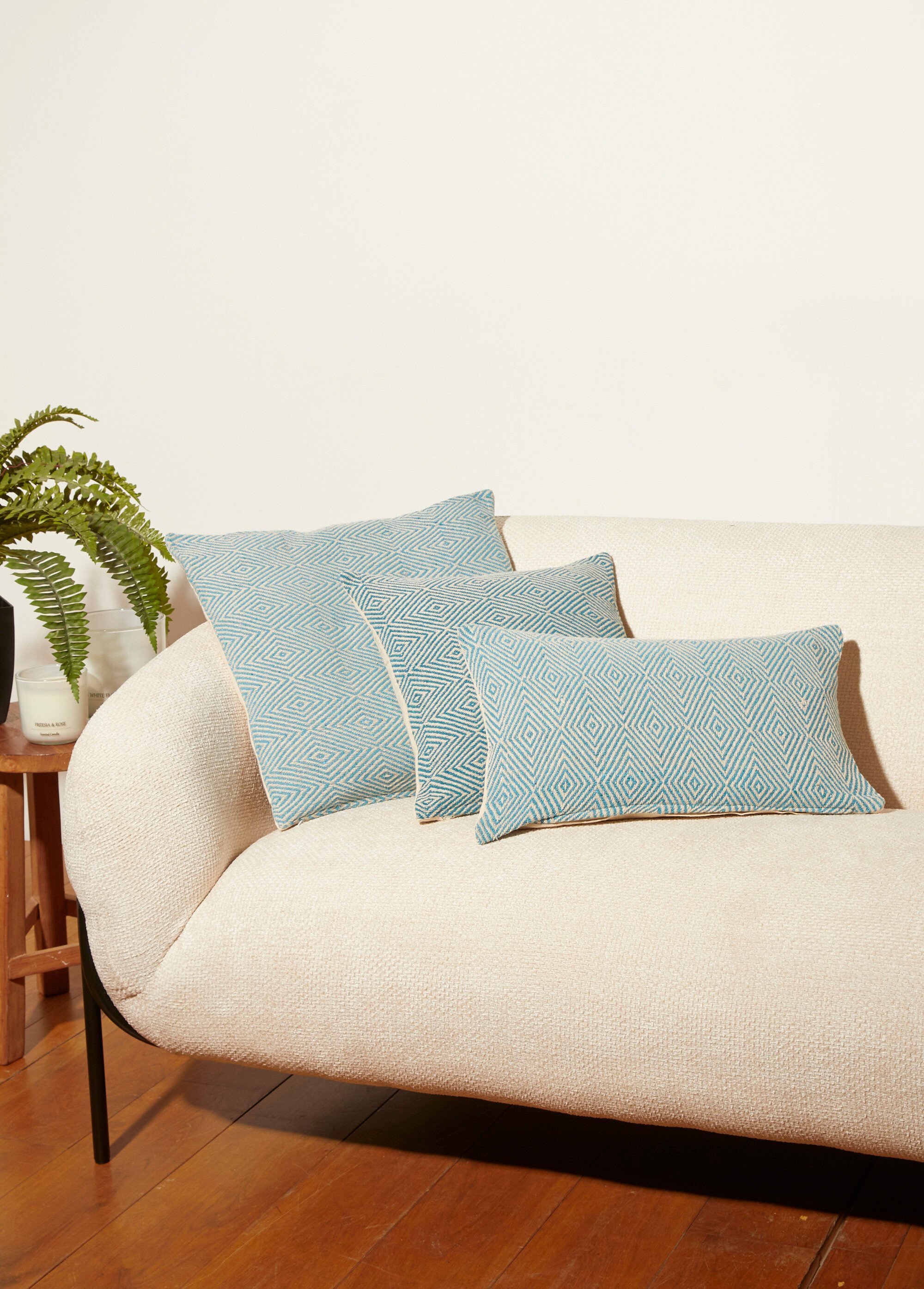 Housse coussin tissée 40x40cm, losanges Bleu COTZZ70294 SI2