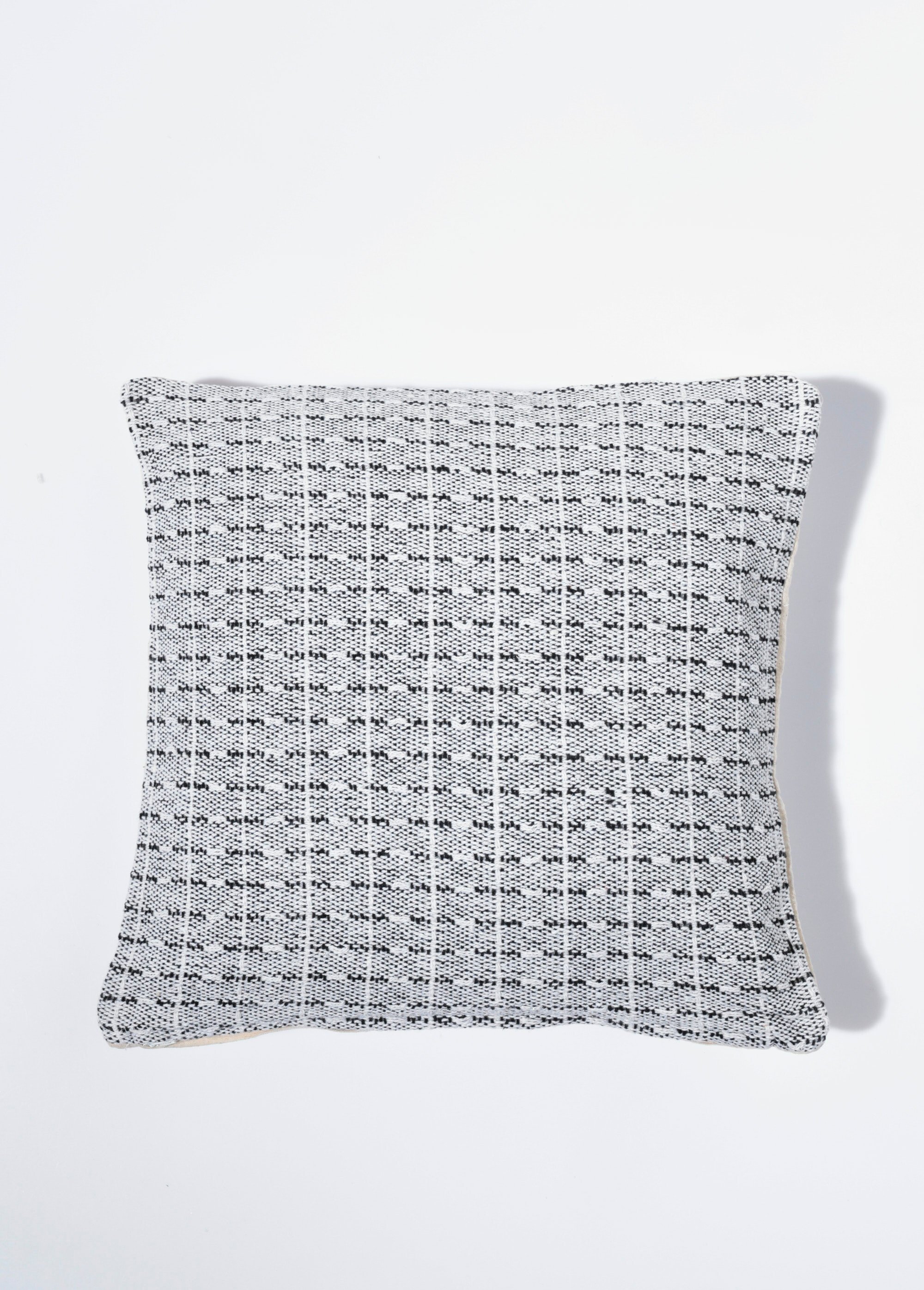 Housse coussin tissée 40x40cm, rectangles Gris COTZZ70290 FA1