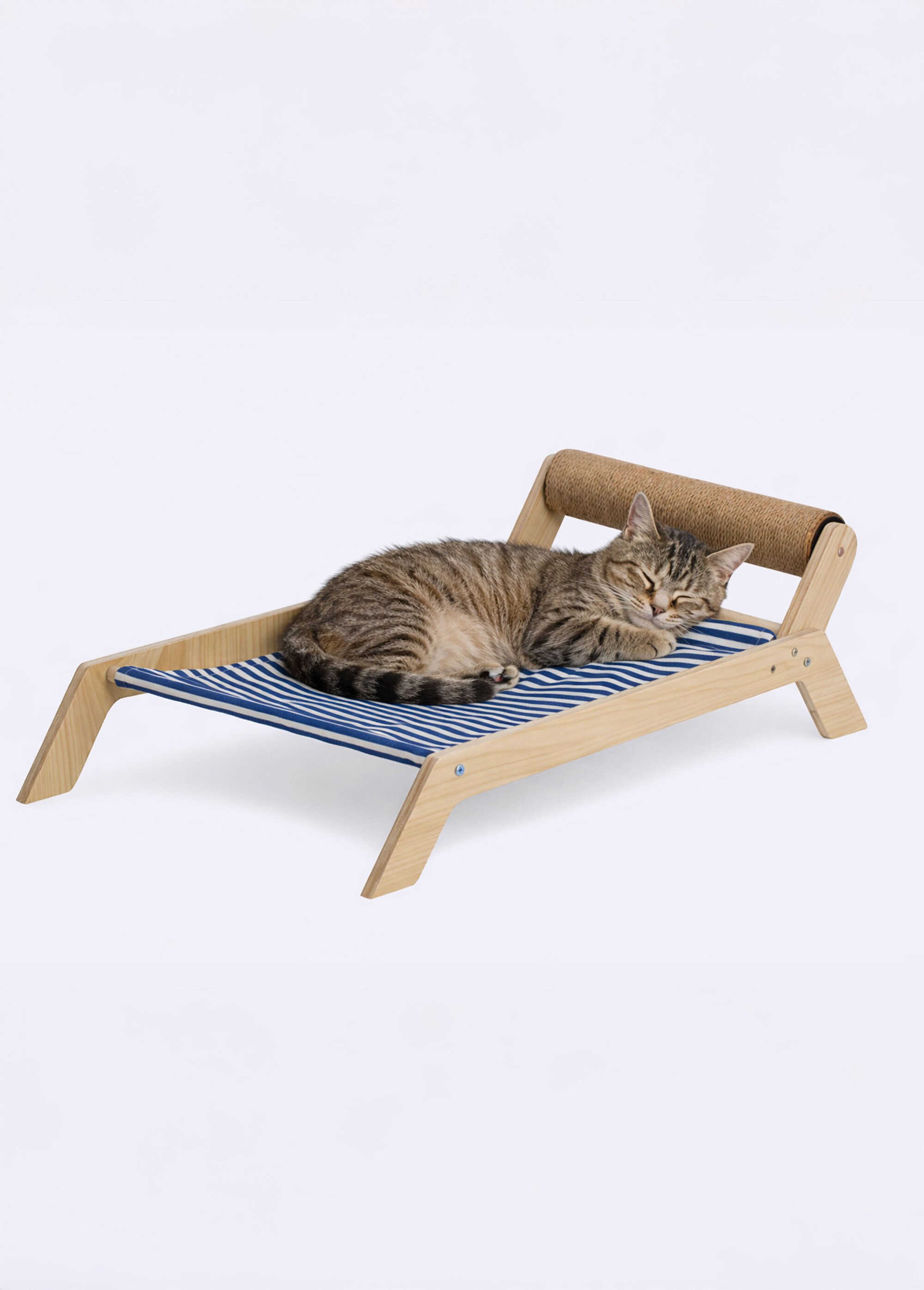 Lit pour chat avec griffoir BLEU KP-491015450 FA1